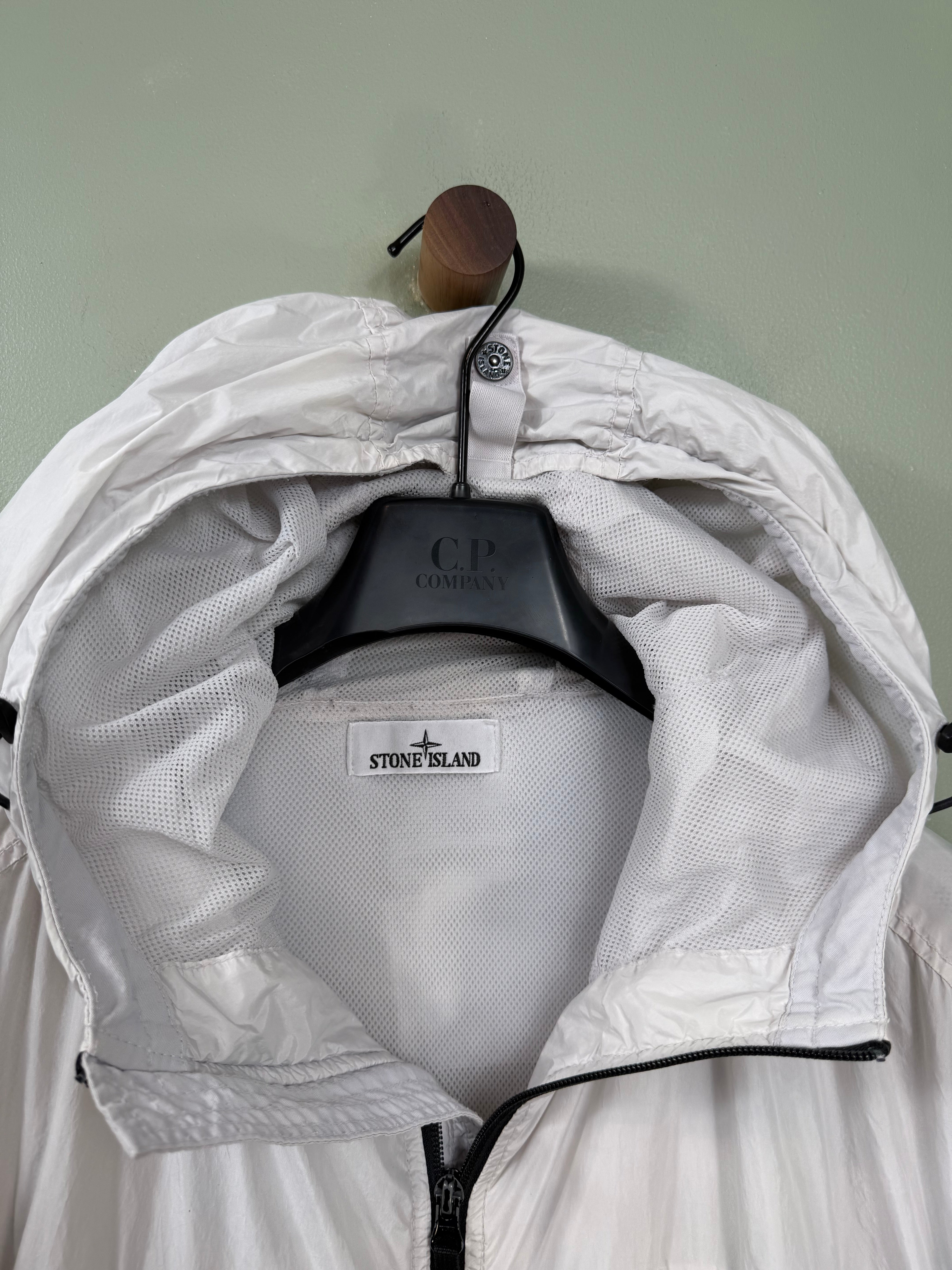 Stone Island White Crinkle Reps Jacket