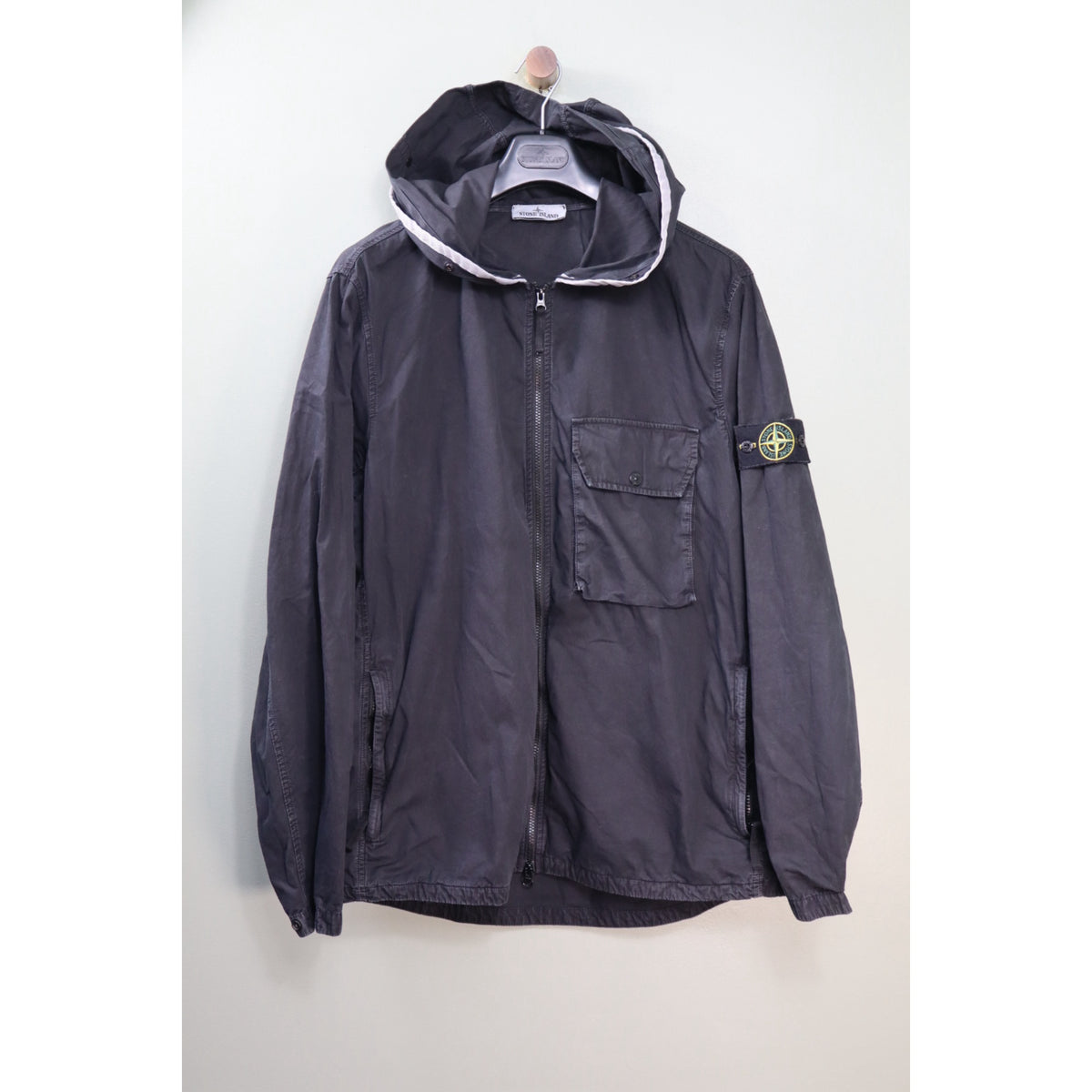 Stone Island Black Hooded Overshirt