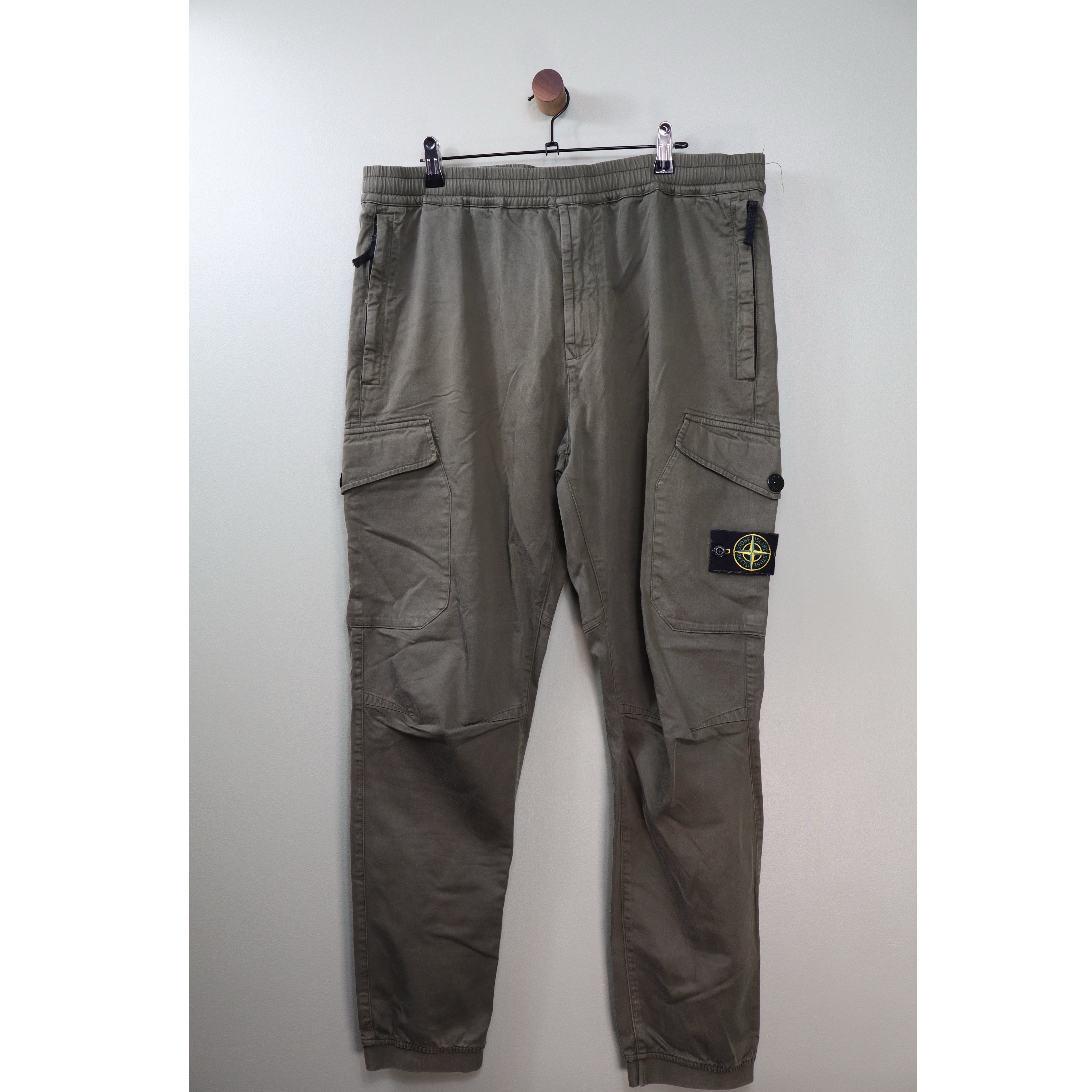 Stone Island Khaki RE-T Cargo Bottoms