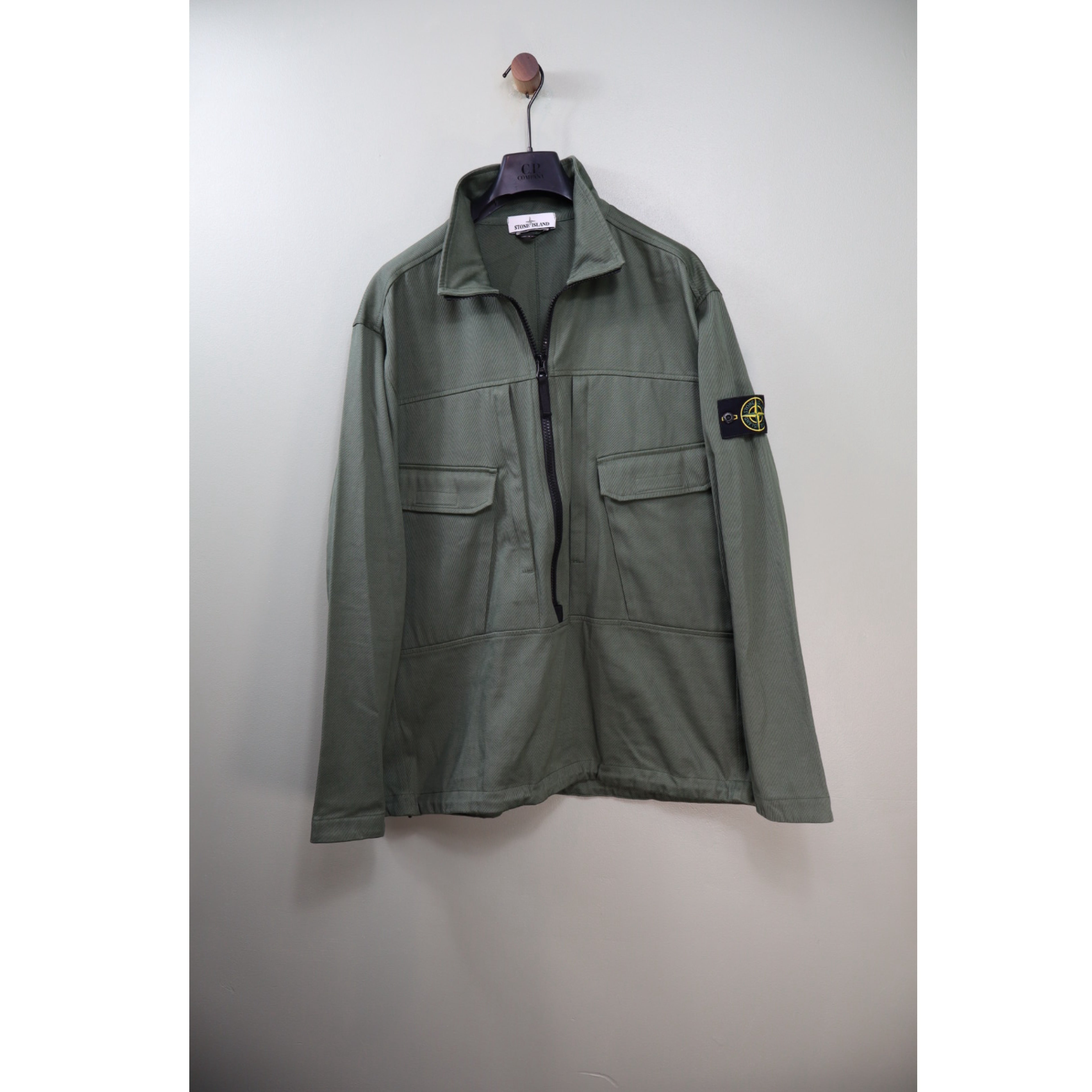 Stone Island Khaki 1/2 Zip Smock