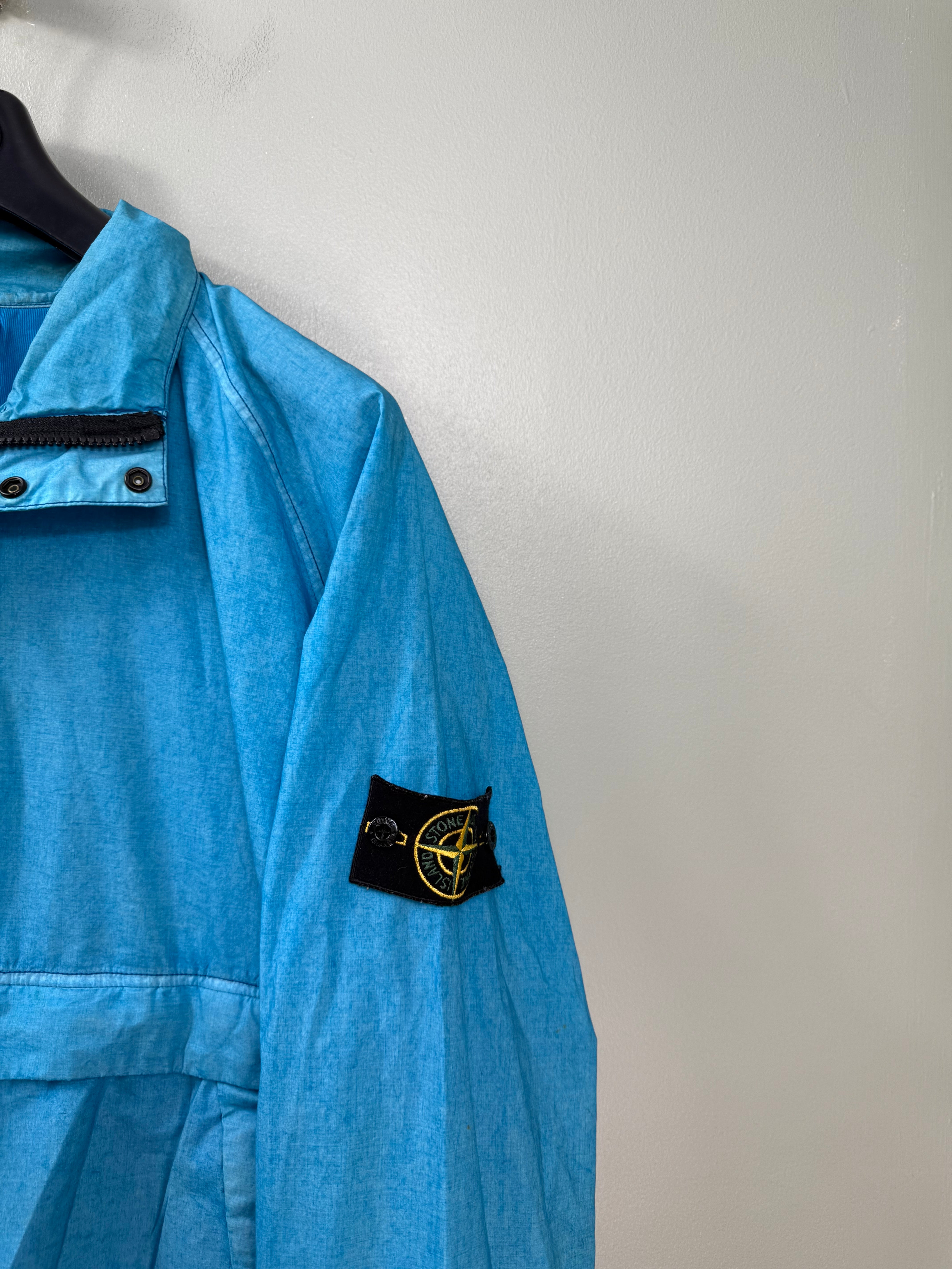 Stone Island Aqua Blue Resin Poplin Smock