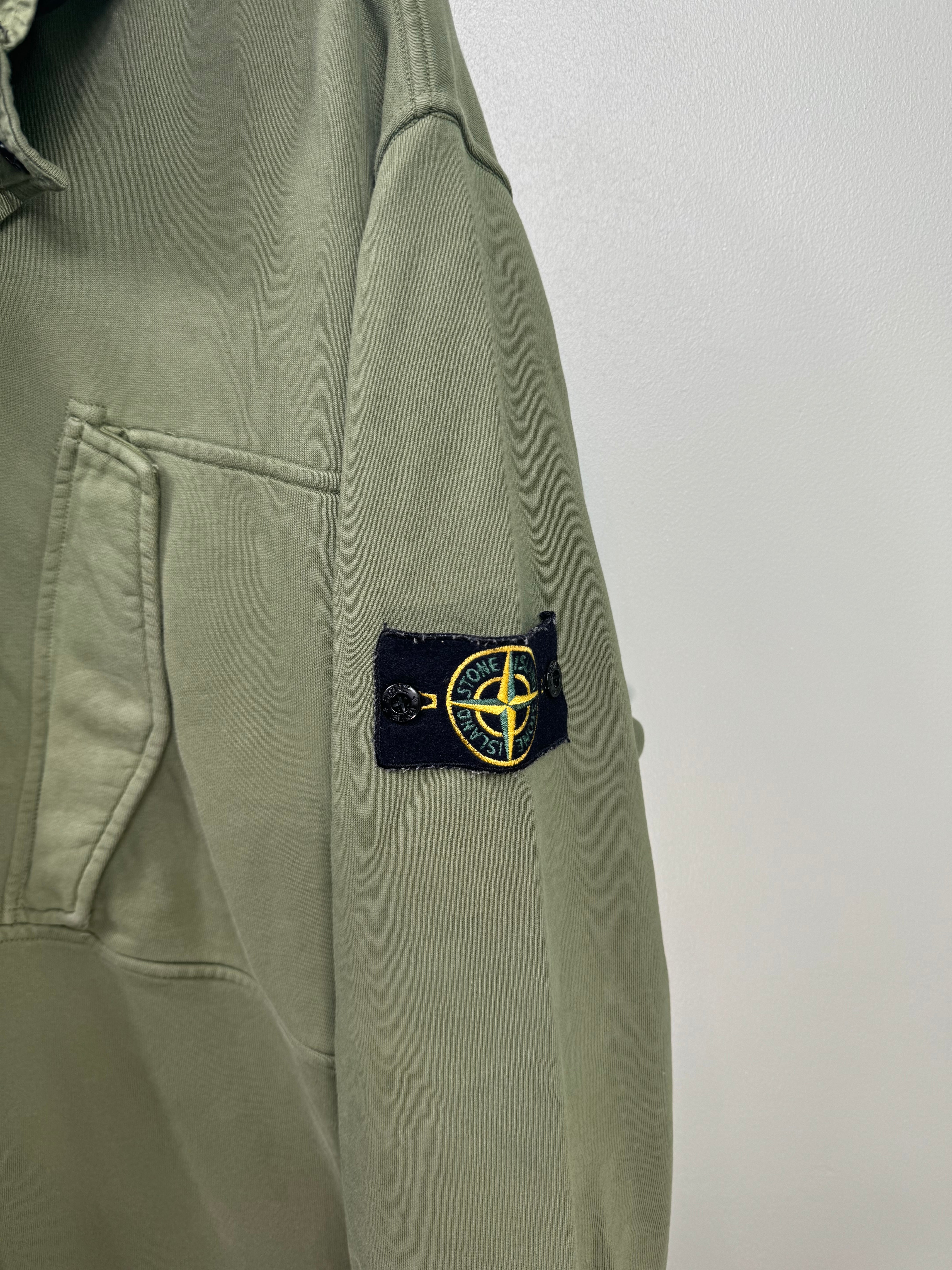 Stone Island Khaki 1/4 Zip Hoodie
