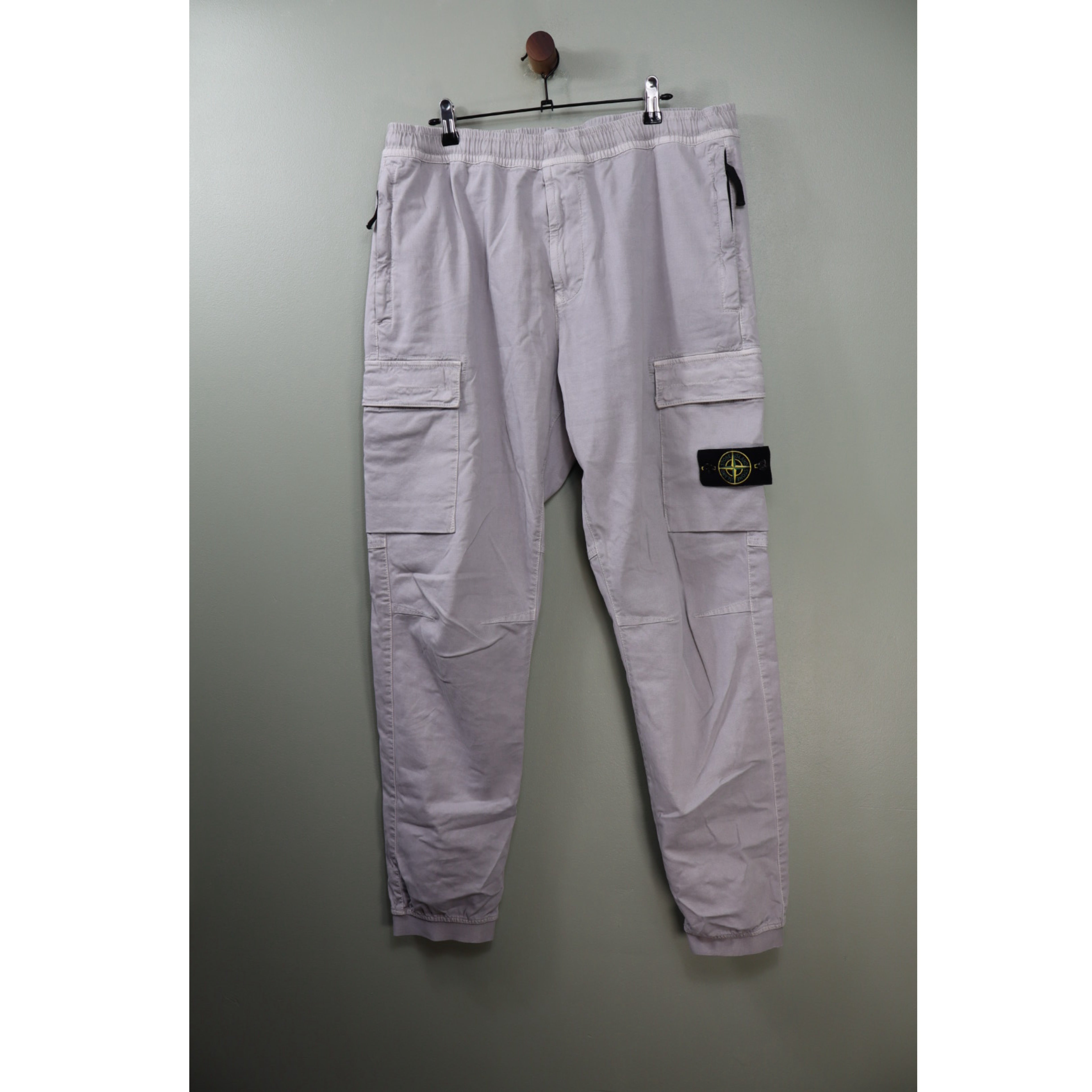 Stone Island Light Grey RE-T Cargo Bottoms