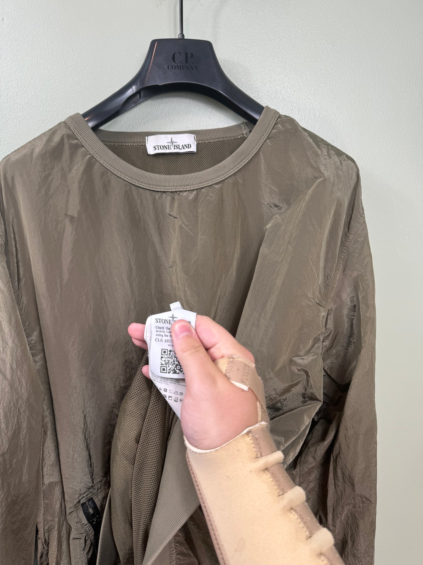 Stone Island Khaki Nylon Metal Jumper