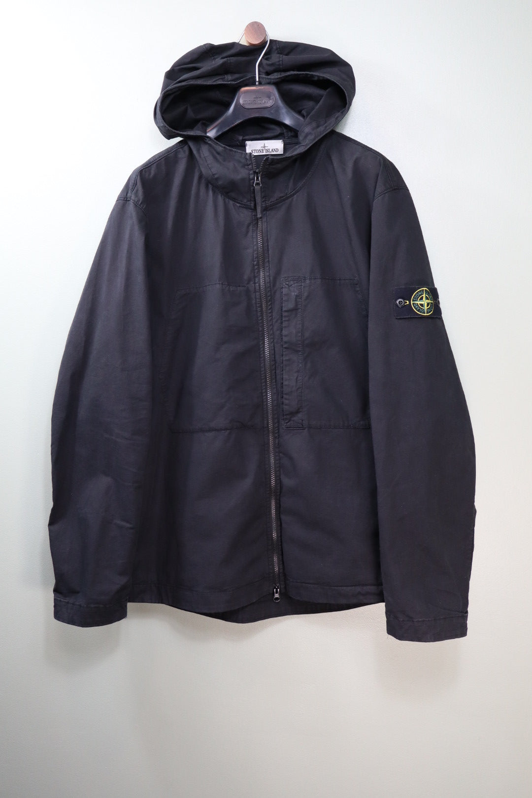 Stone Island Black Supima Cotton Twill Jacket