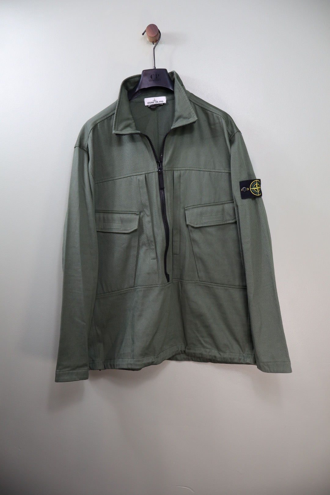 Stone Island Khaki 1/2 Zip Smock