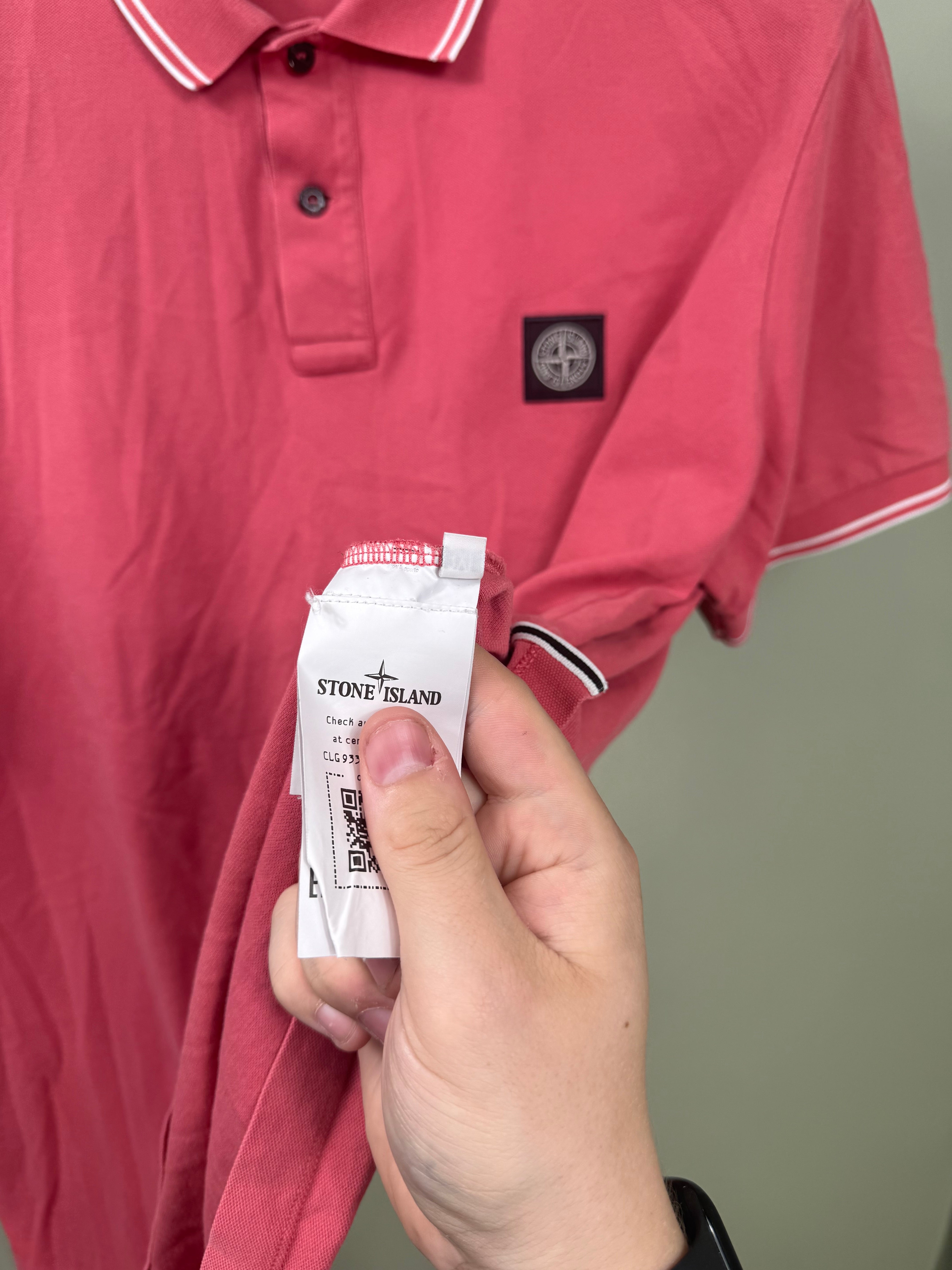 Stone Island Pink Slim Fit Polo