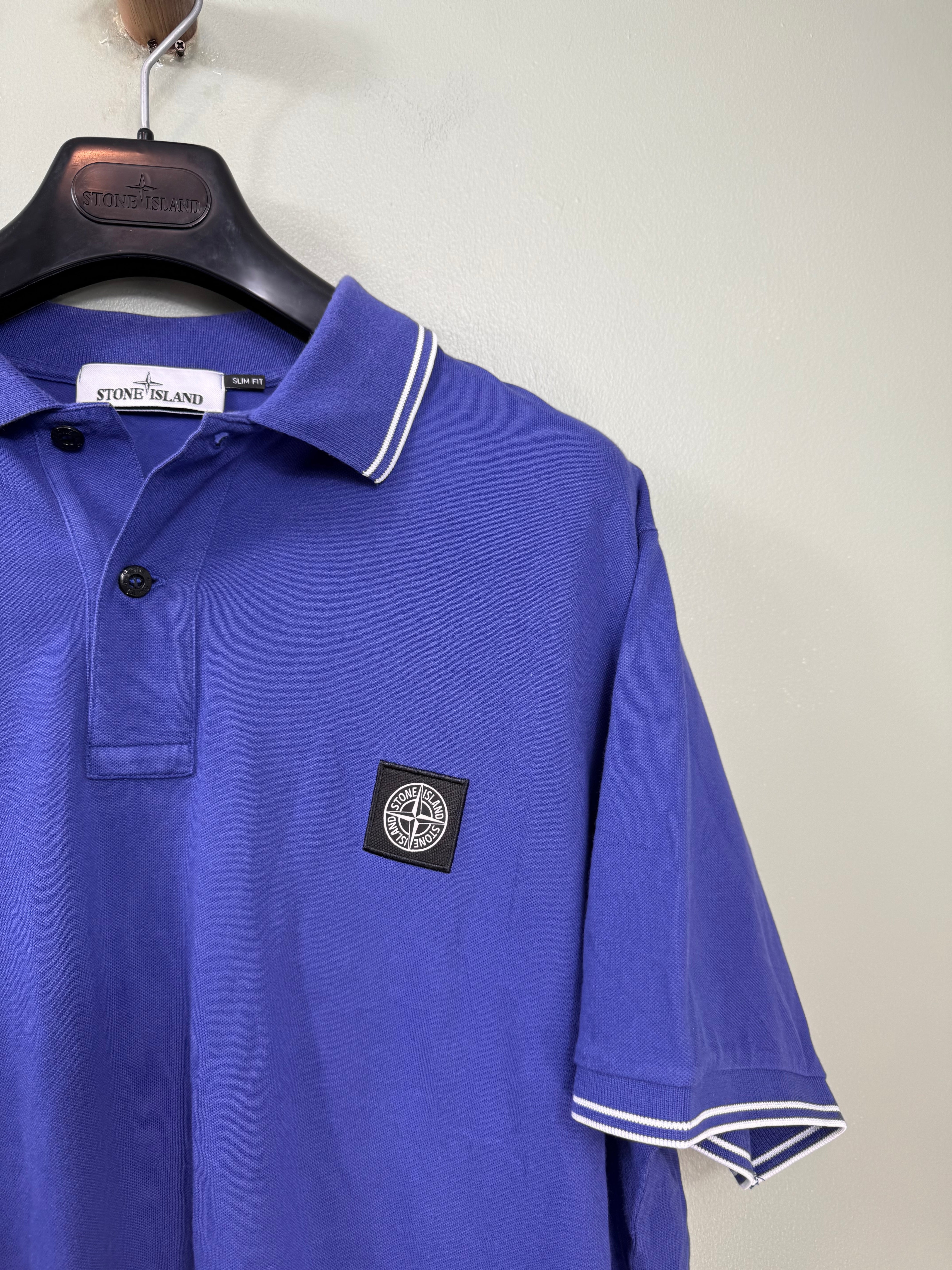 Stone Island Periwinkle Blue Slim Fit Polo