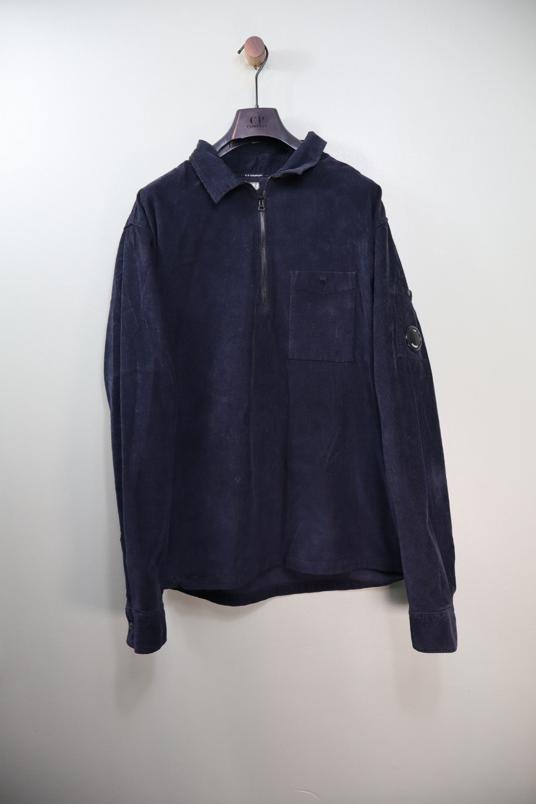 C.P. Company Navy Corduroy 1/4 Zip Overshirt