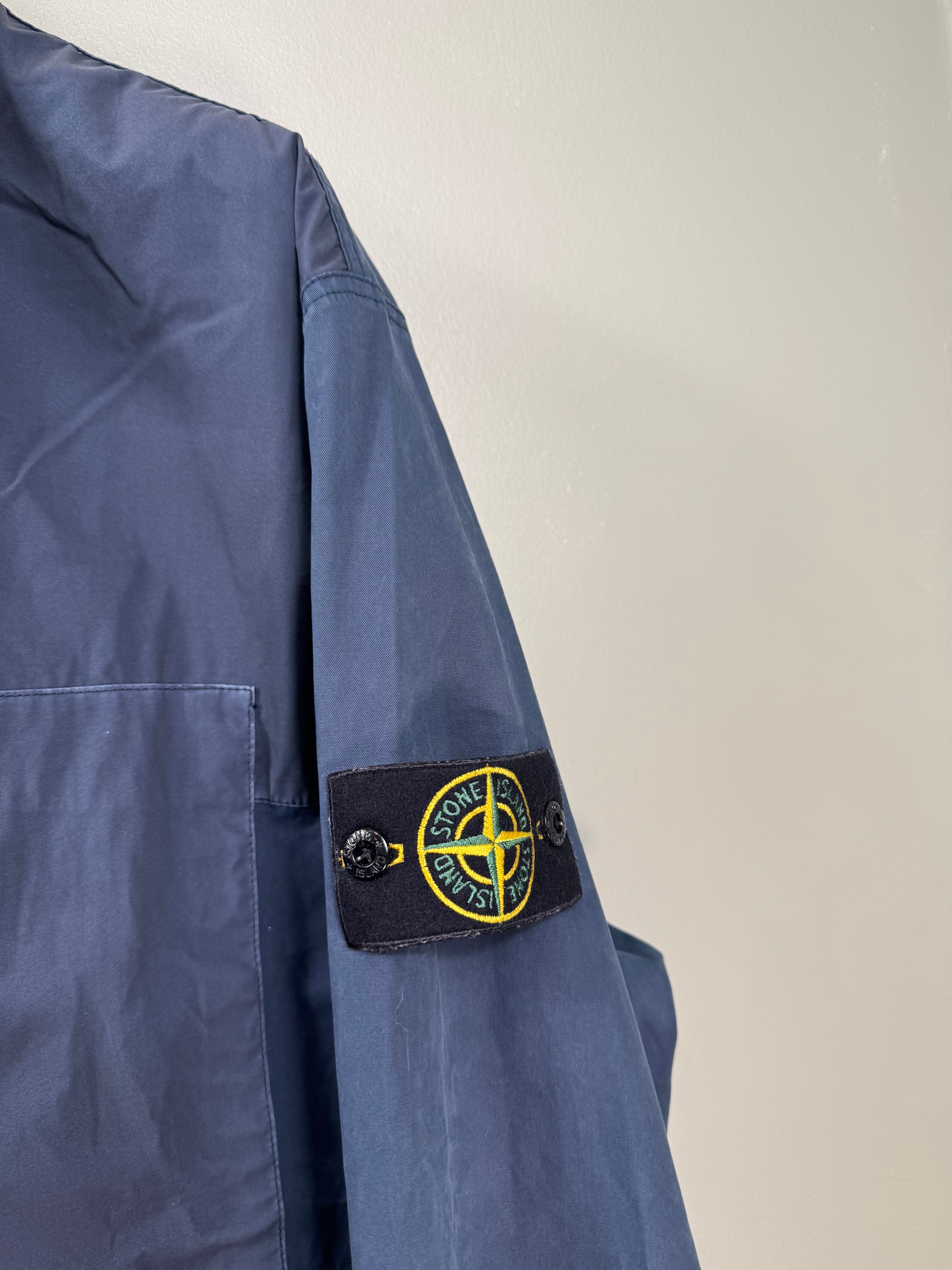 Stone Island Navy Mussola Plated Overshirt