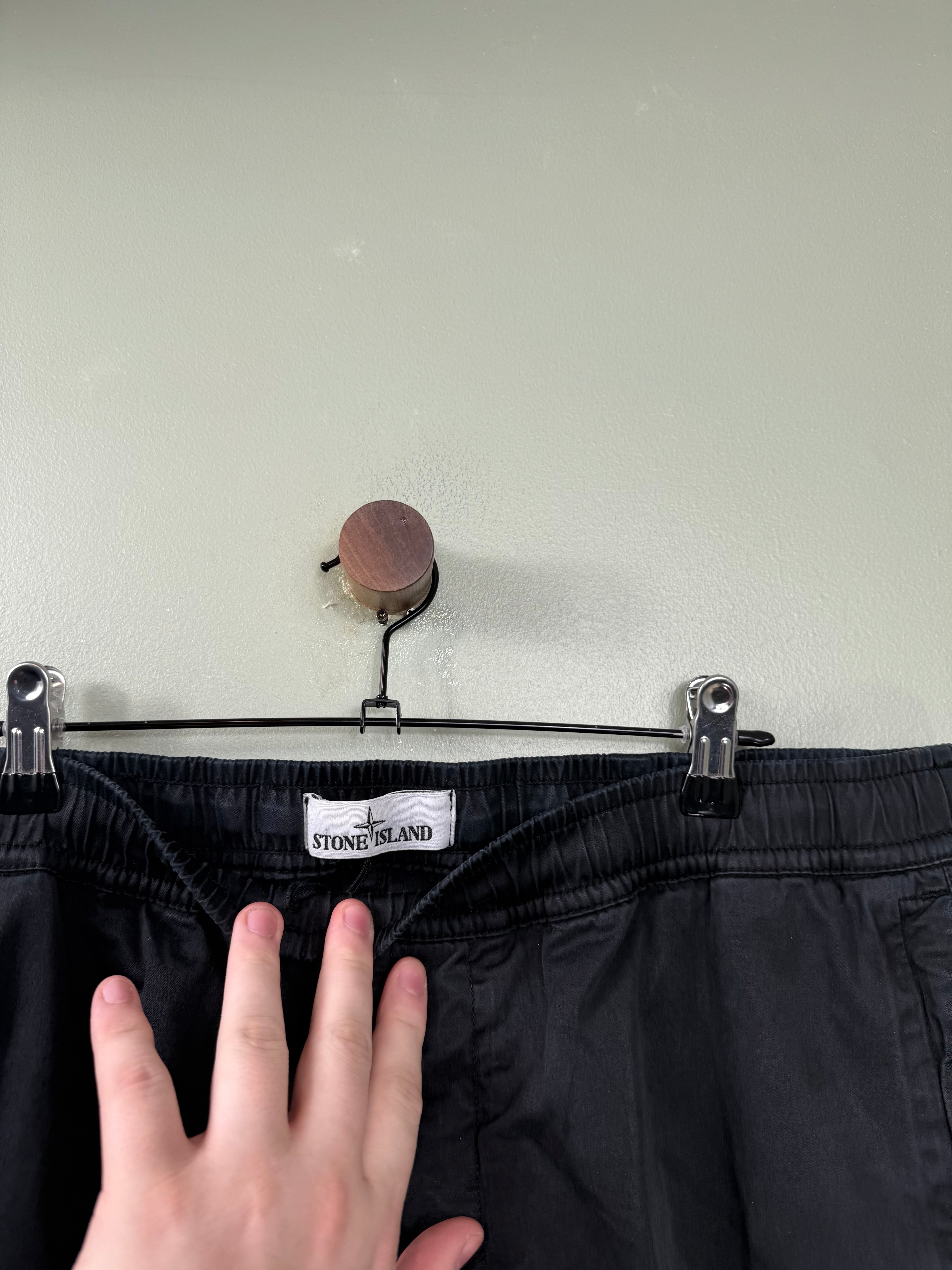 Stone Island Black RE-T Cargo Bottoms