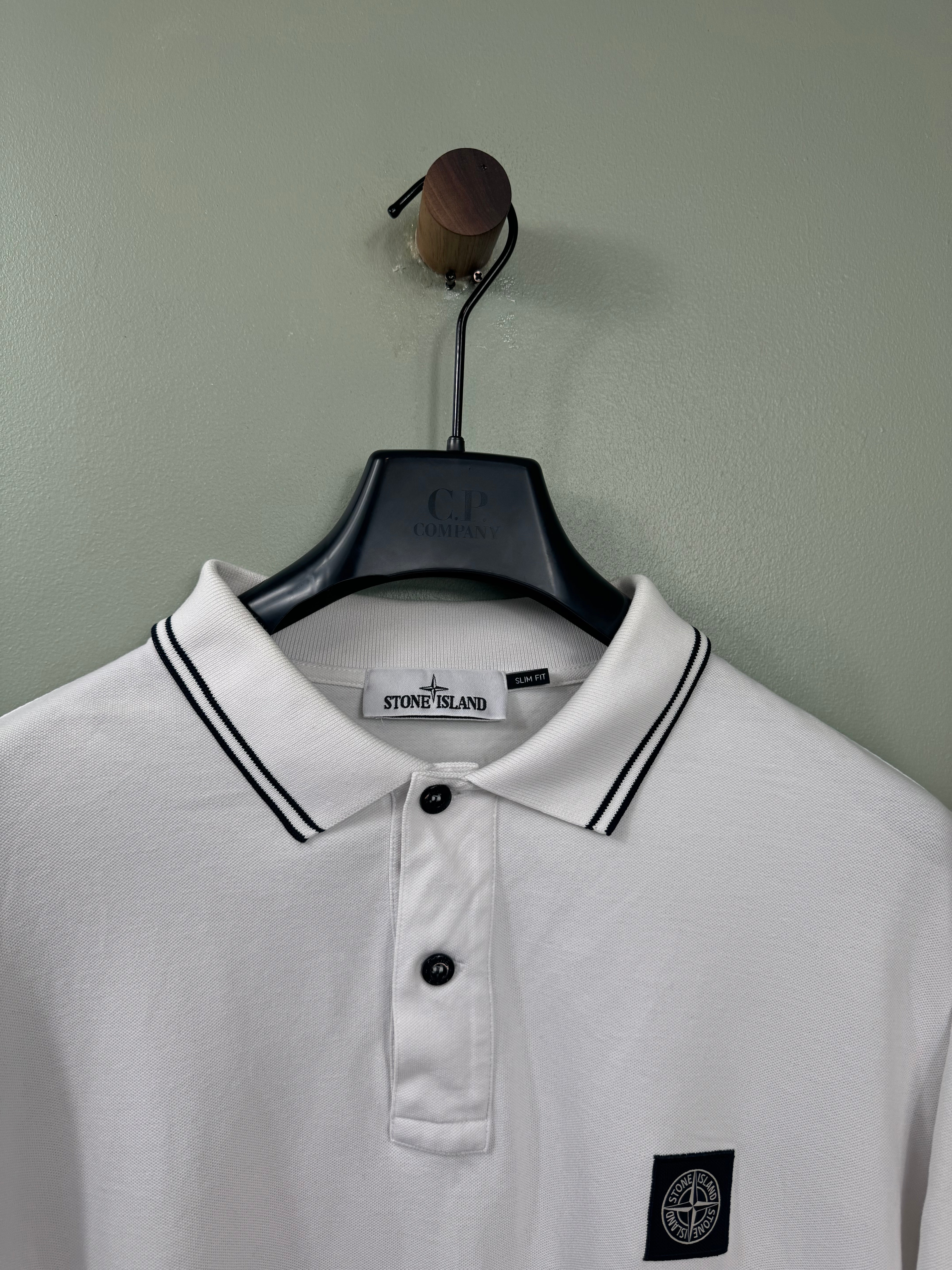 Stone Island White Polo