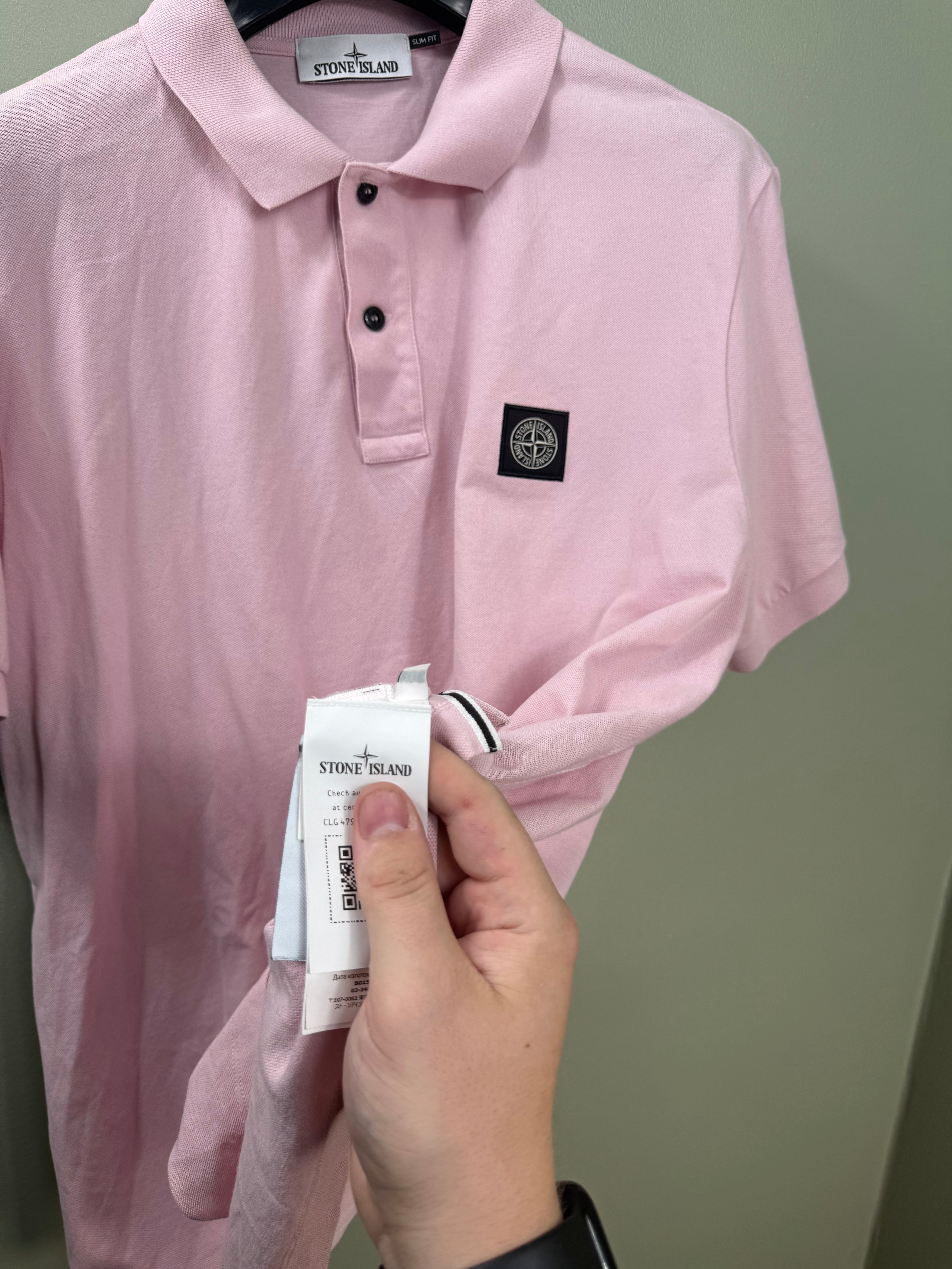 Stone Island Pink Slim Fit Polo