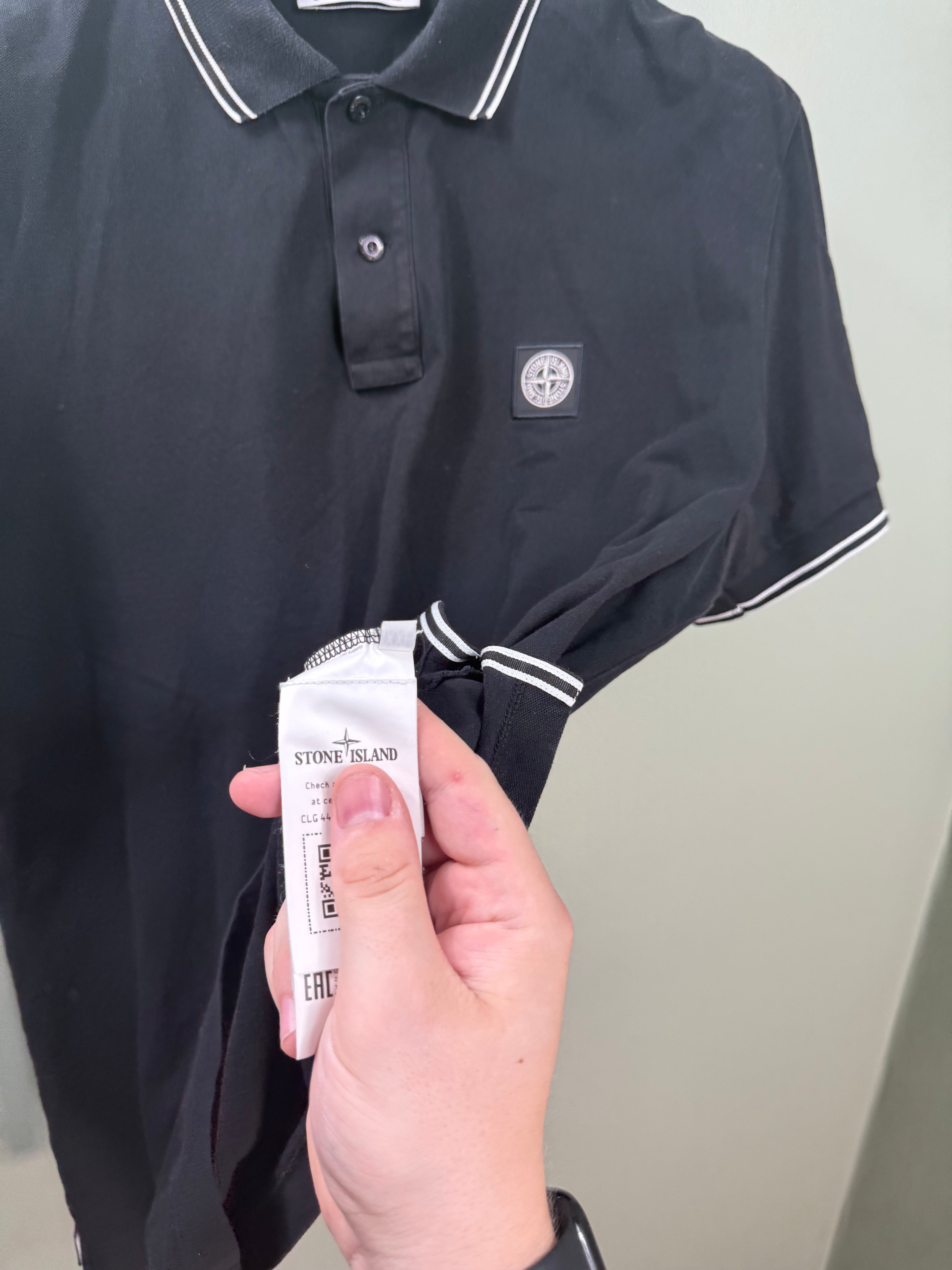 Stone Island Black Slim Fit Polo