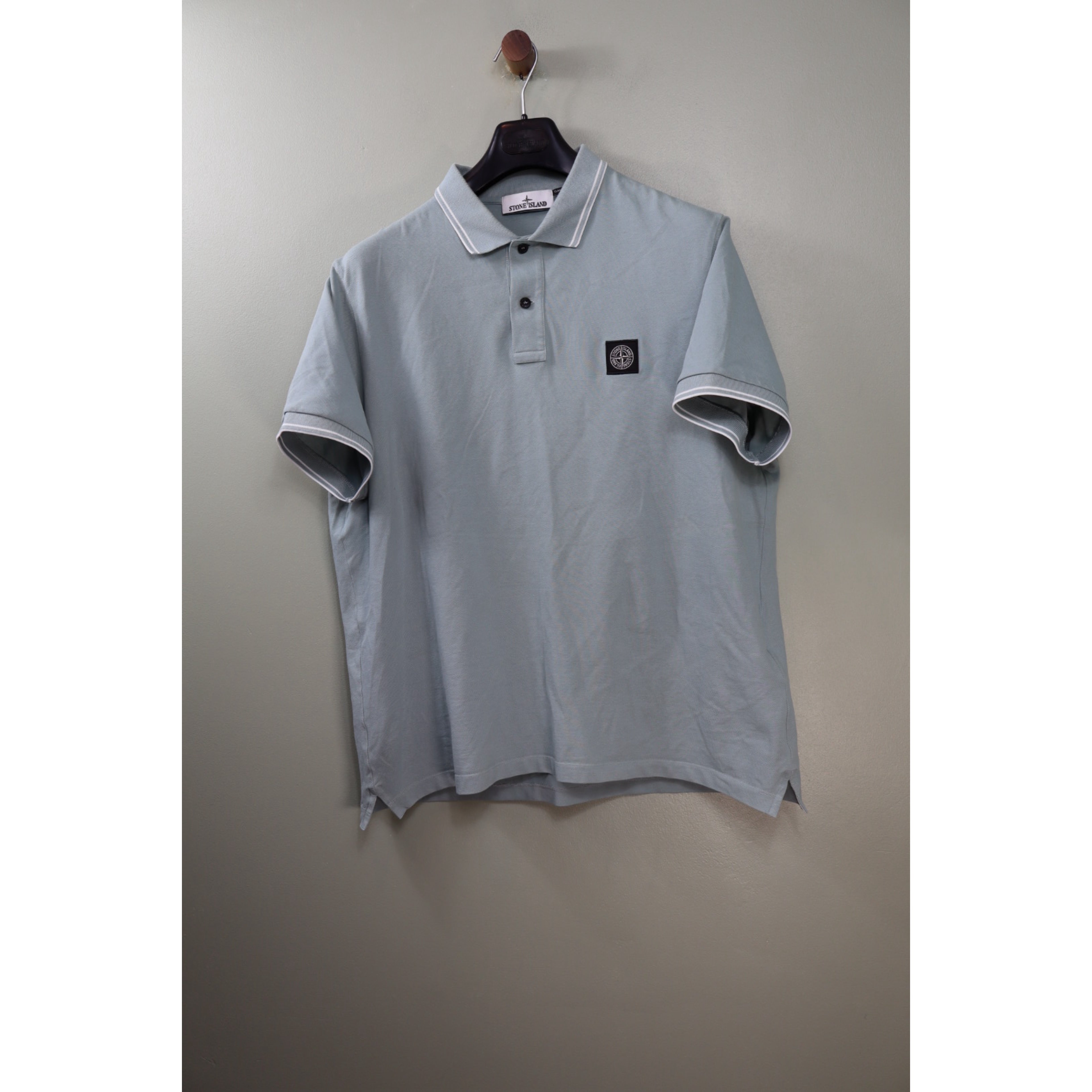 Stone Island Pastel Blue Slim Fit Polo
