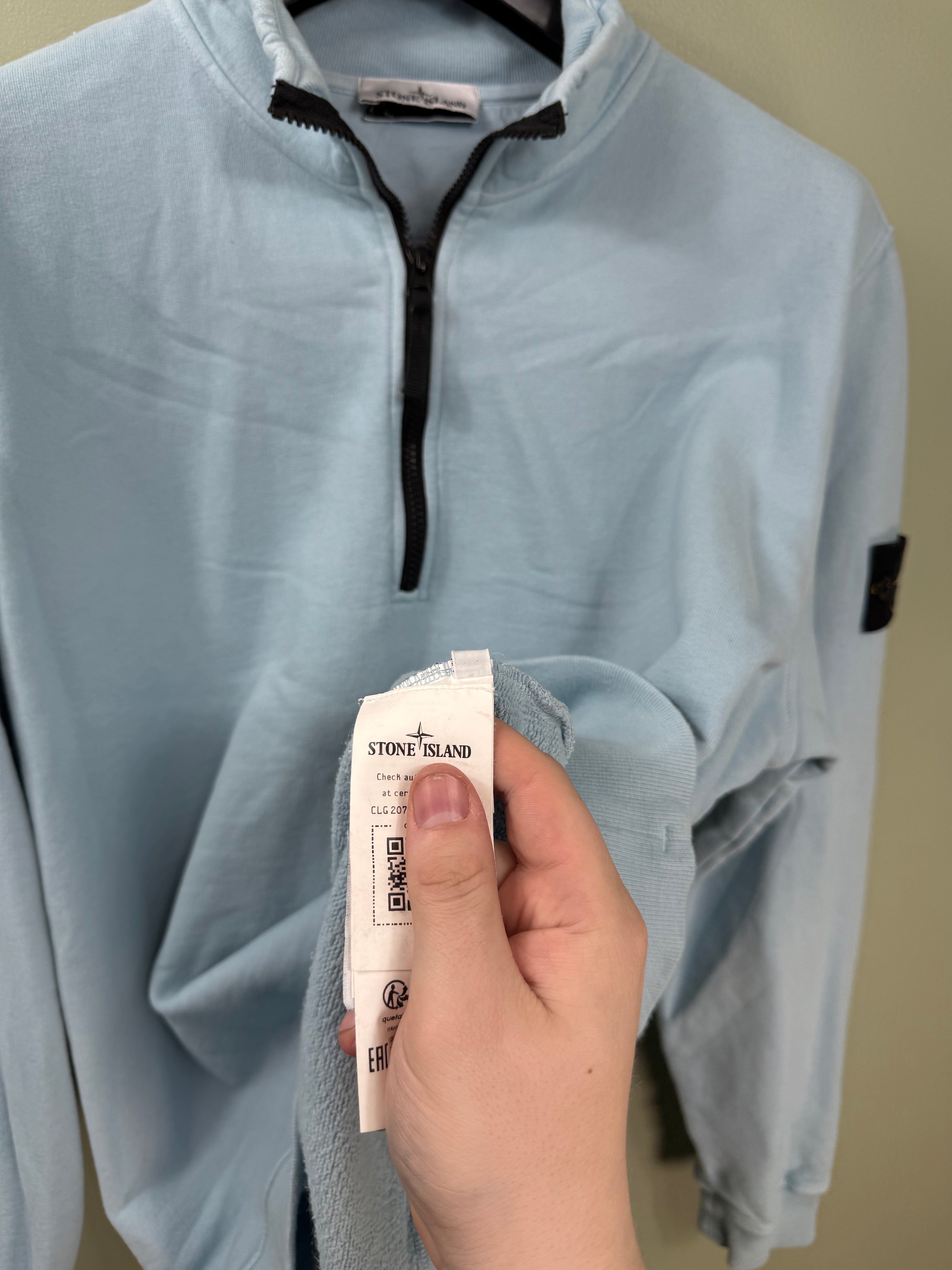 Stone Island Baby Blue 1/4 Zip Jumper
