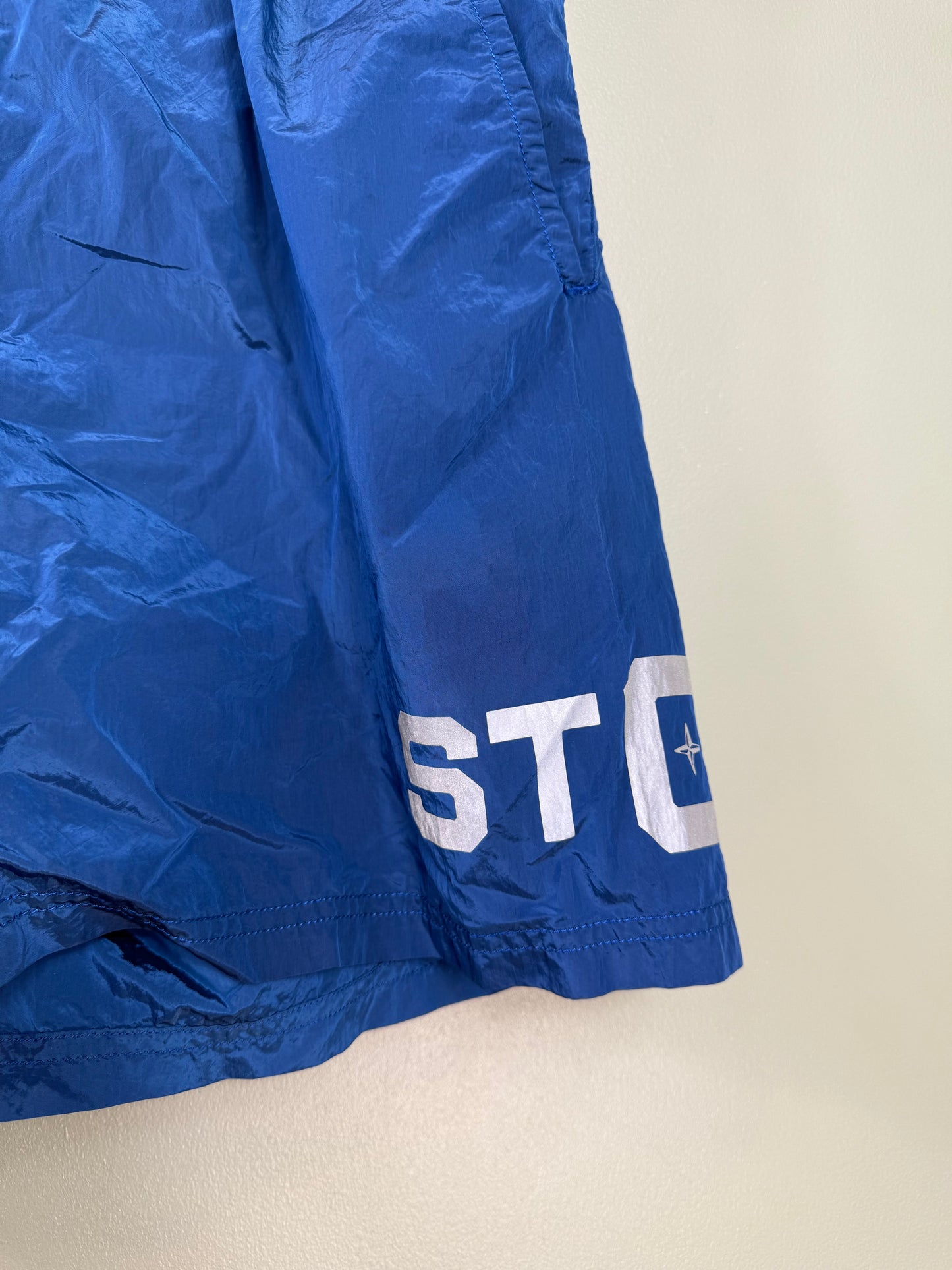 Stone Island Blue Nylon Metal Reflective Swim Shorts