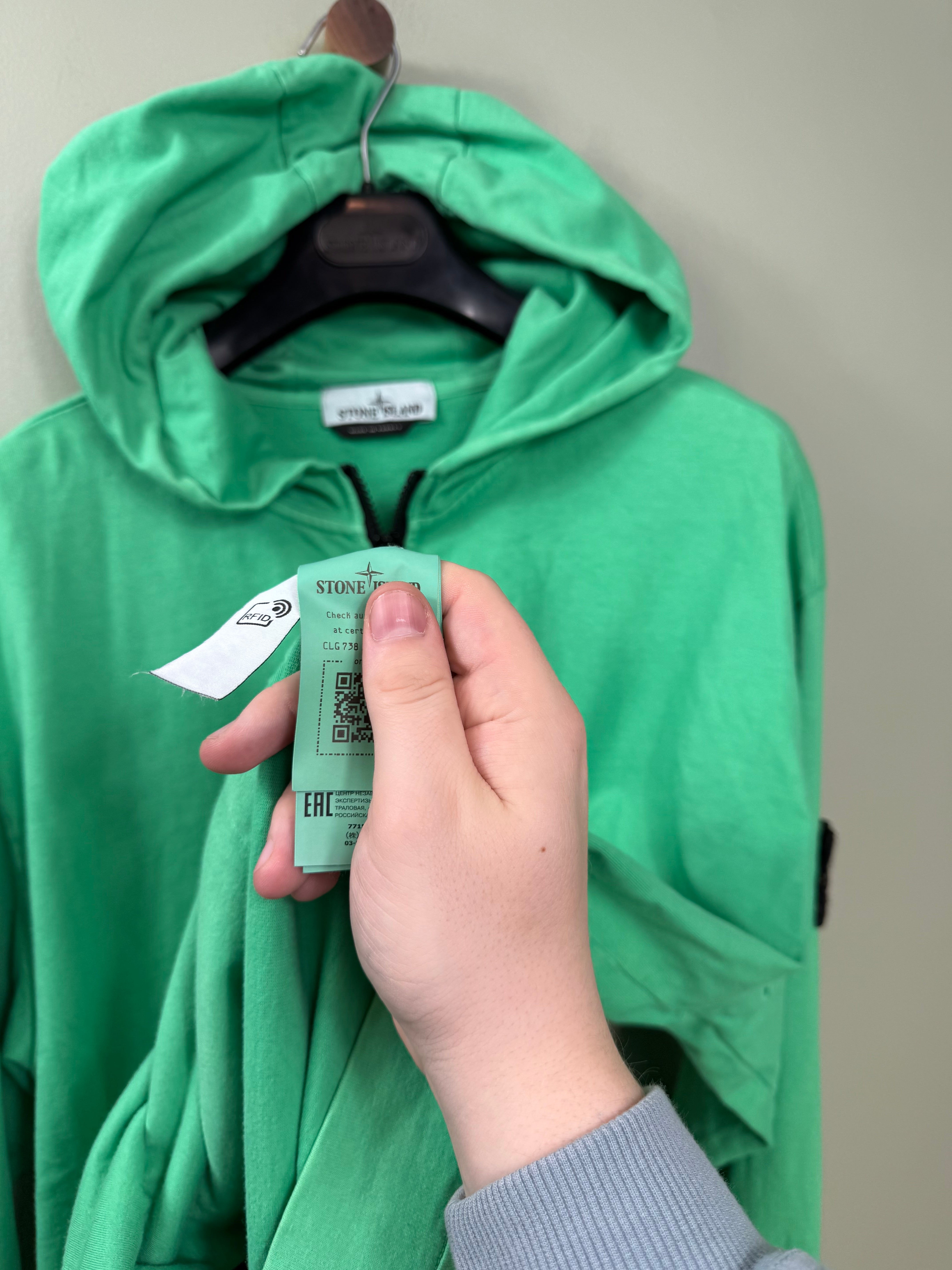 Stone Island Green Zipped Hoodie