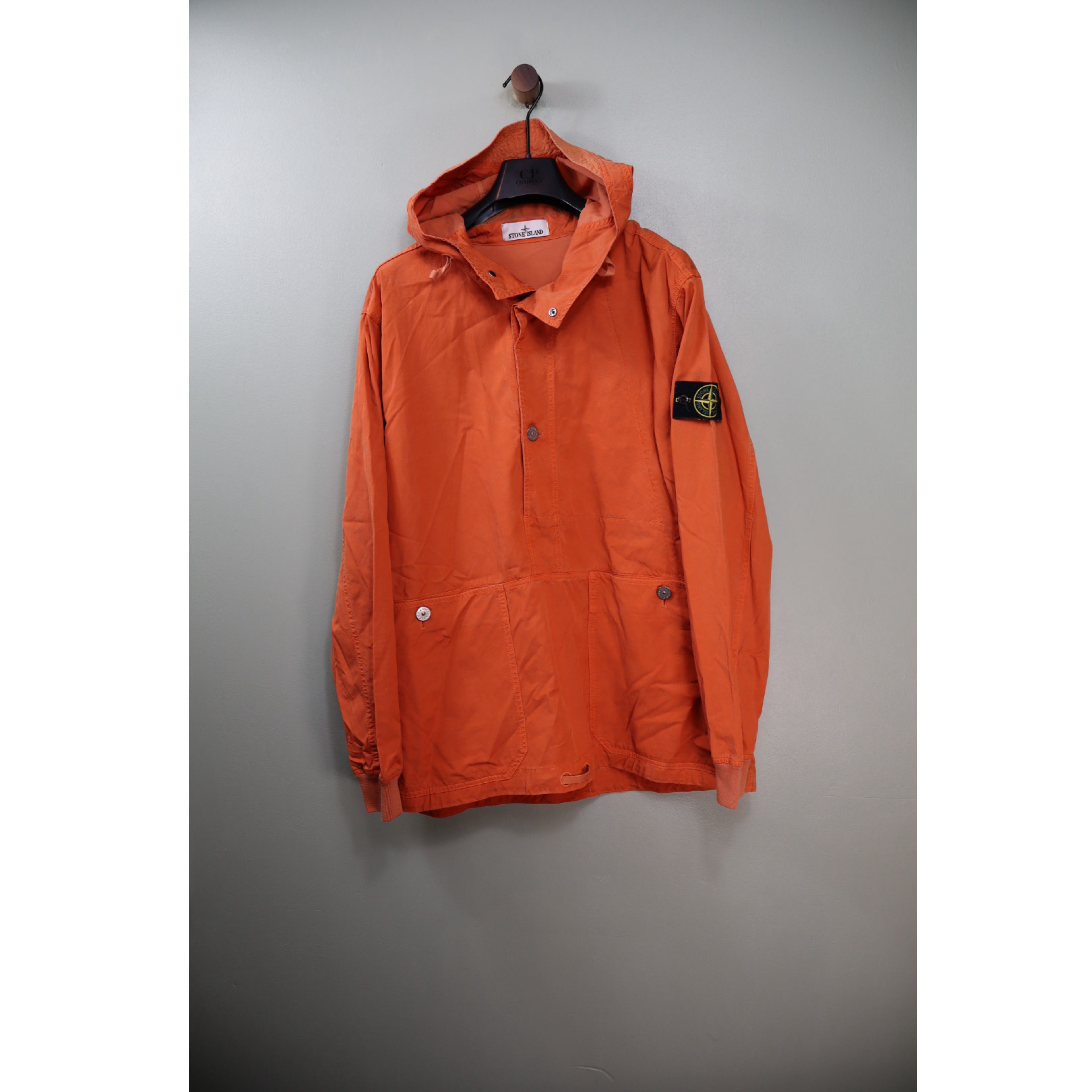 Stone Island Orange Cupro Cotton Twill Smock
