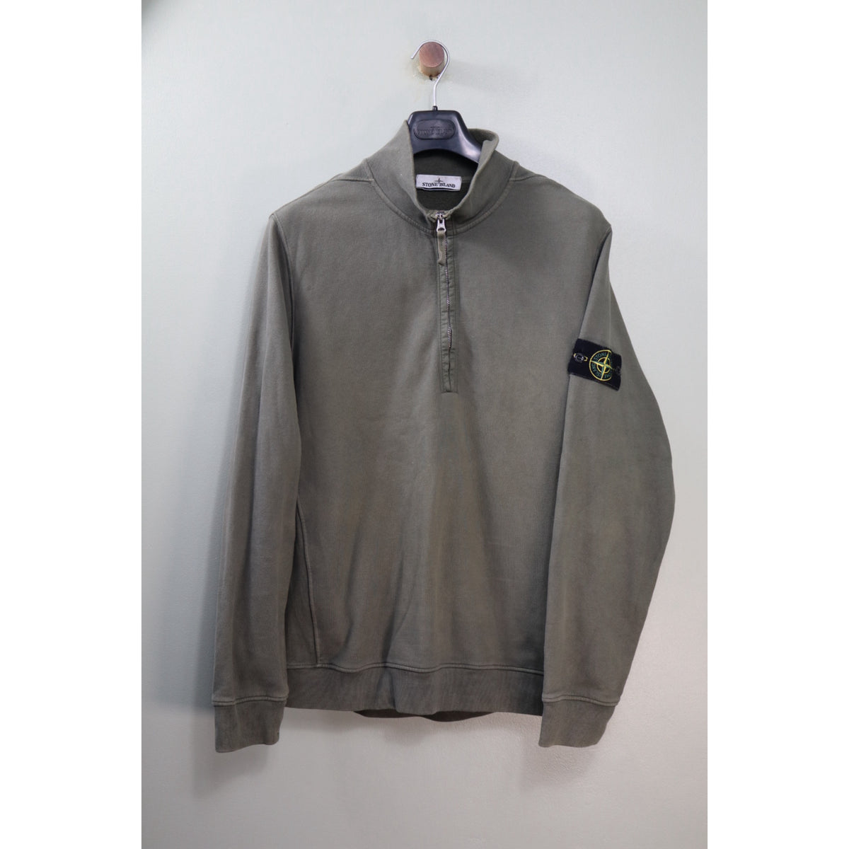 Stone Island Green 1/4 Zip Jumper