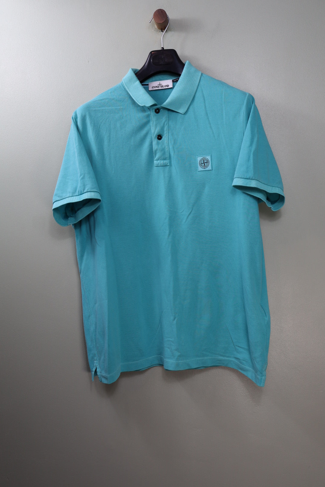 Stone Island Aqua Blue Slim Fit Polo