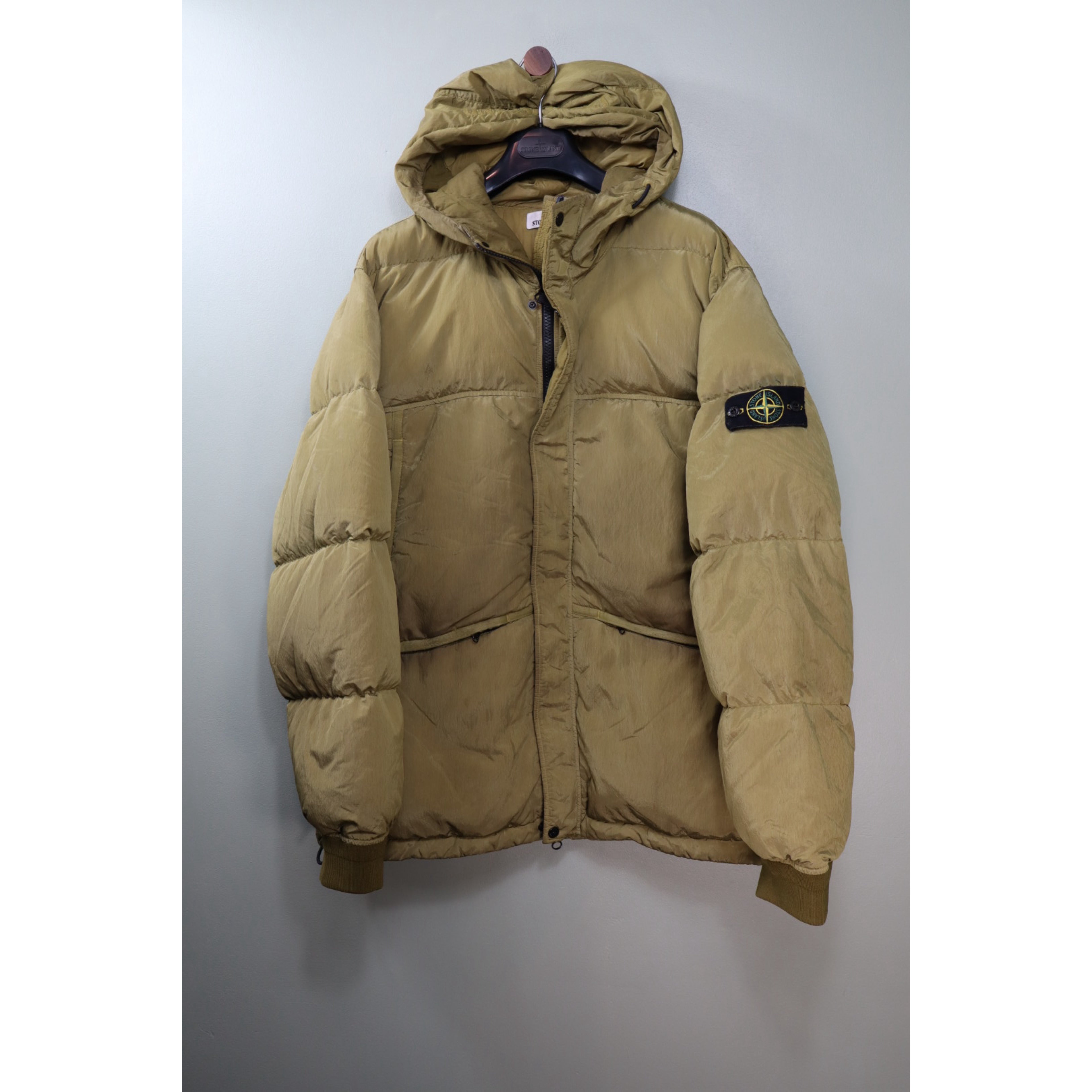 Stone Island Gold Nylon Metal Down Jacket