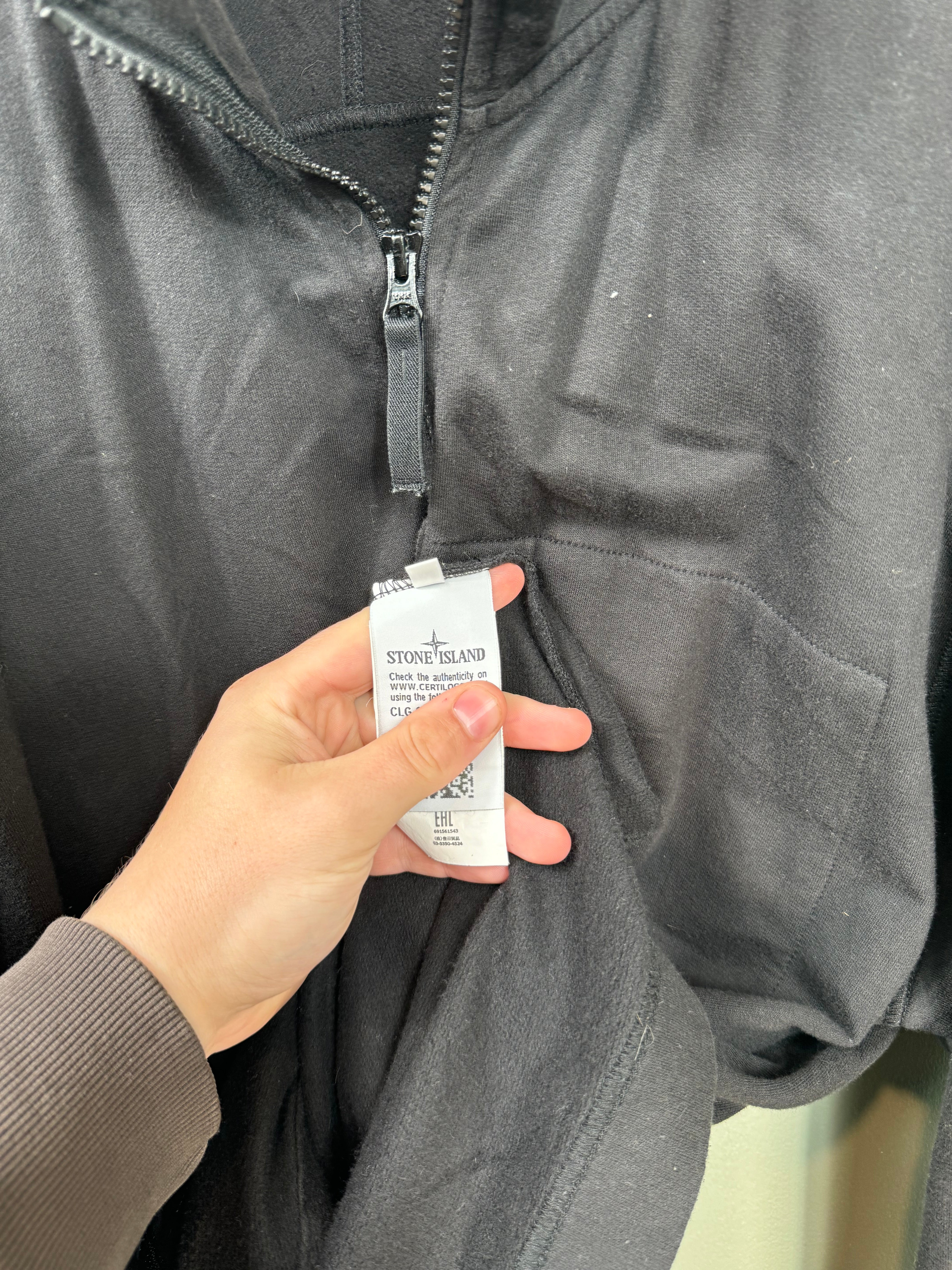Stone Island Black Zipped Jumper