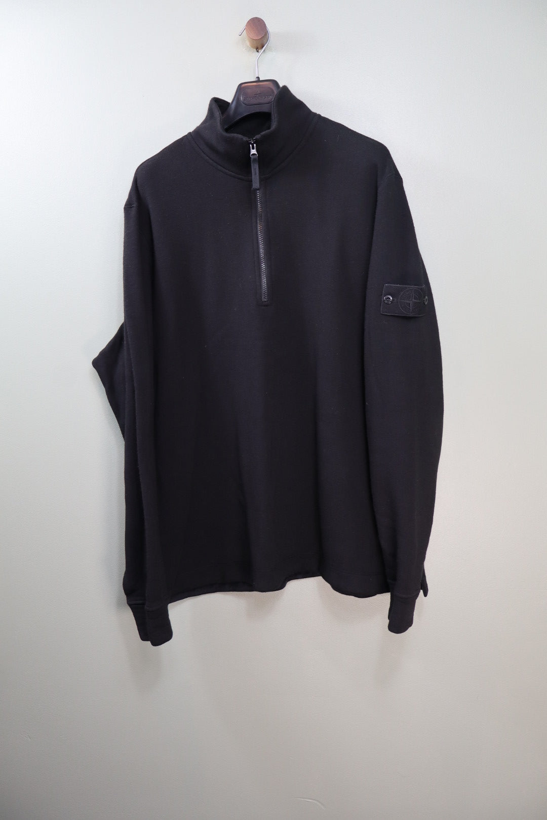 Stone Island Black 1/4 Zip Ghost Jumper