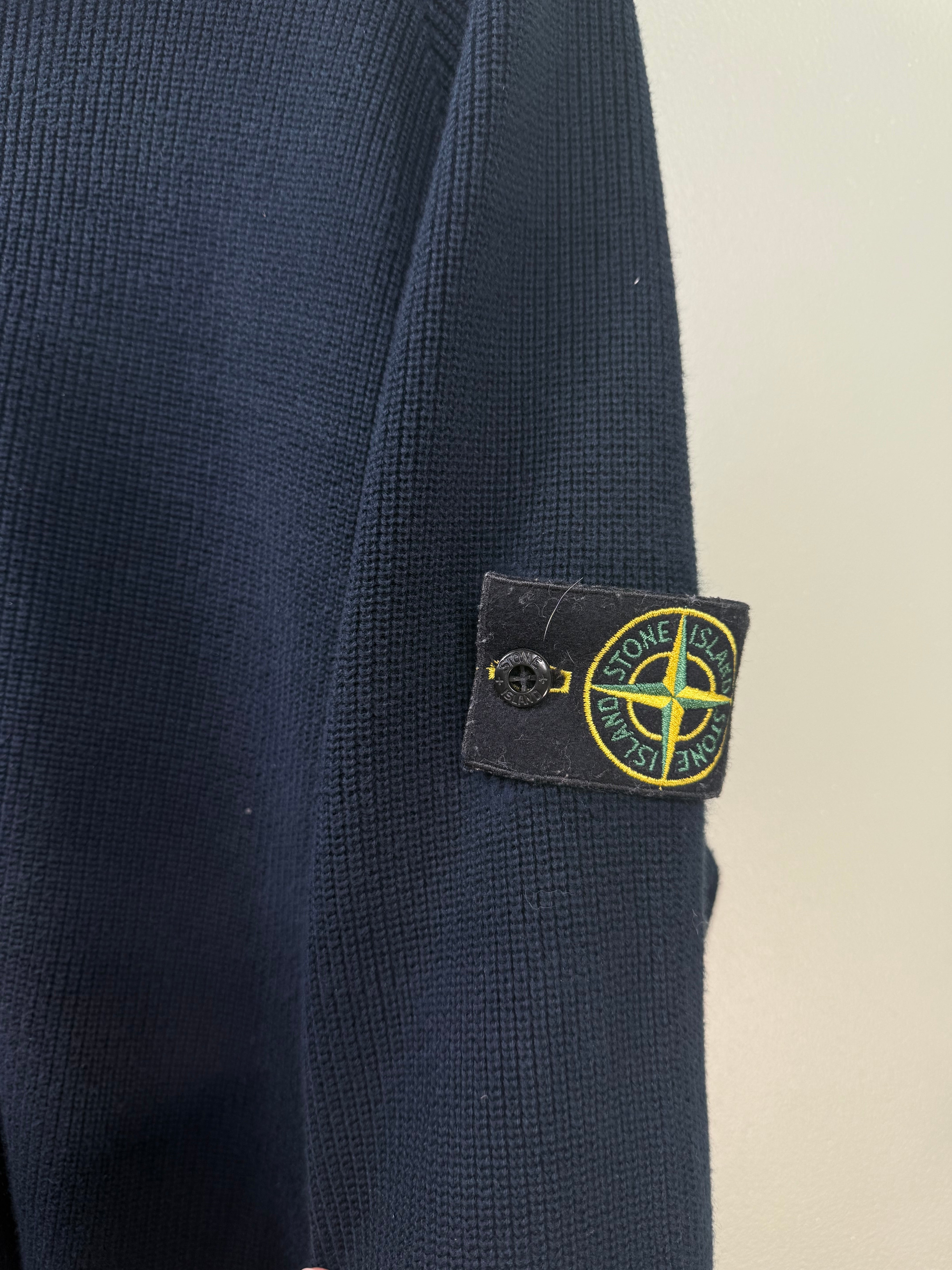 Stone Island Navy Knit Zip Jumper