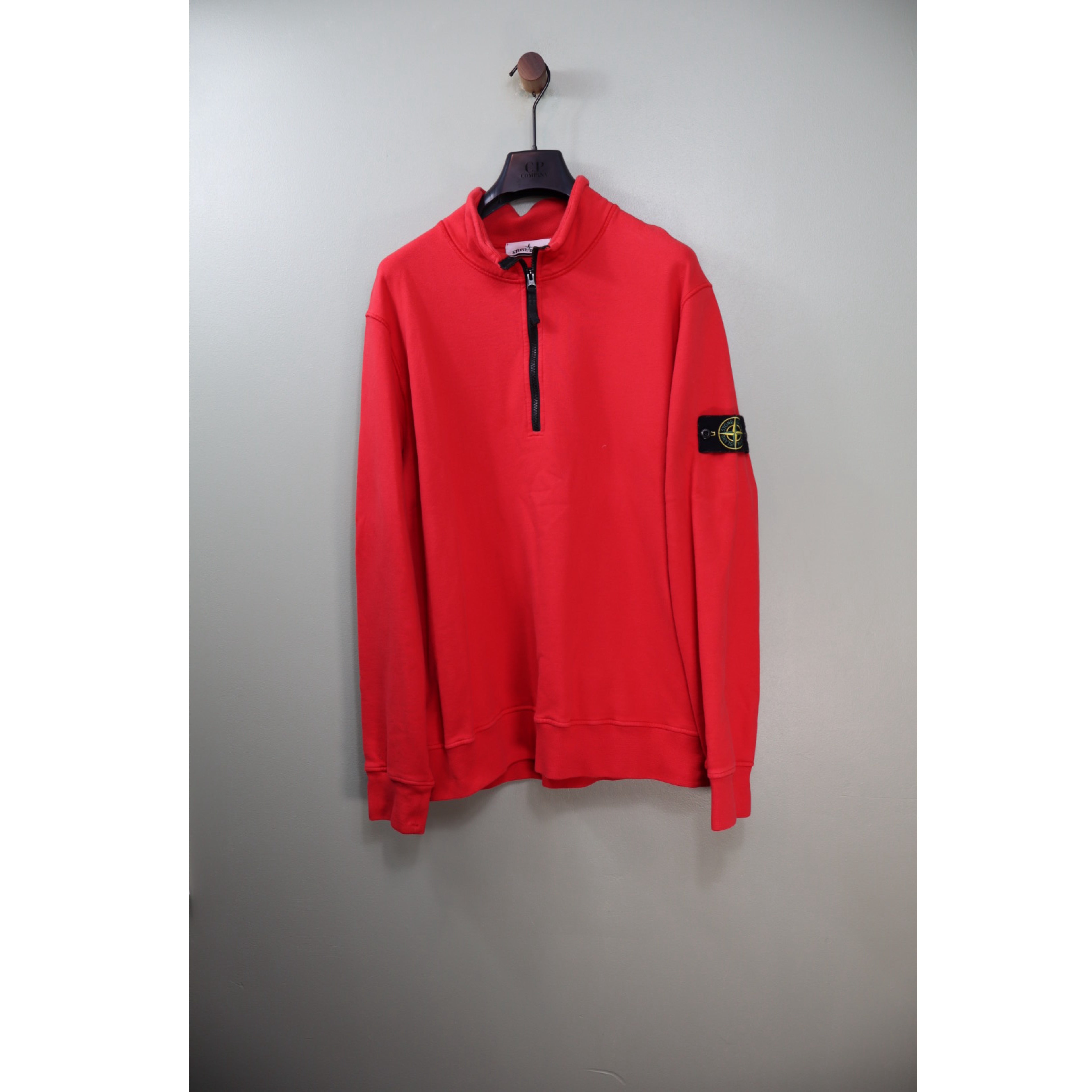 Stone Island Red 1/4 Zip Jumper