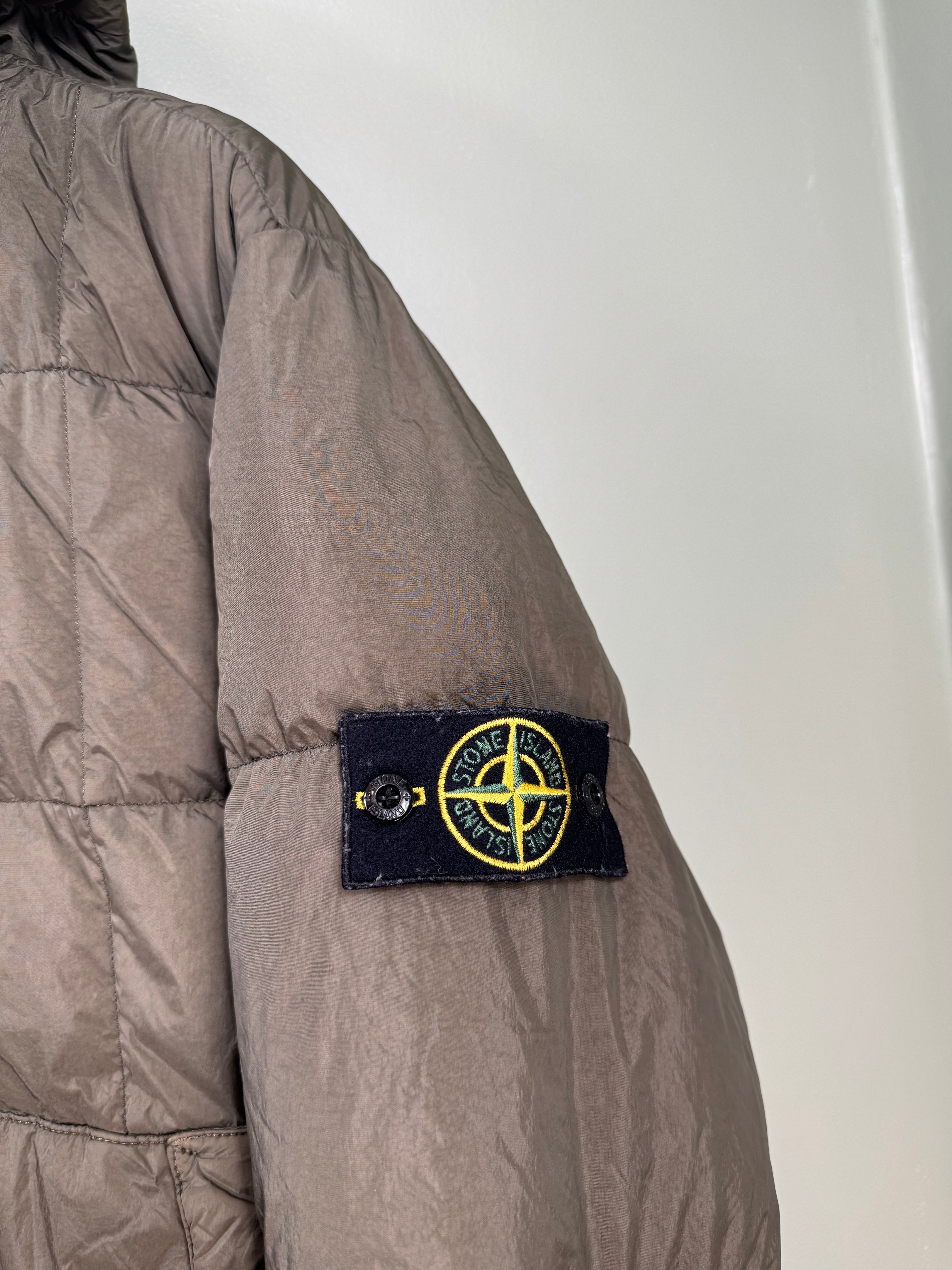 Stone Island Khaki Crinkle Reps Down Jacket