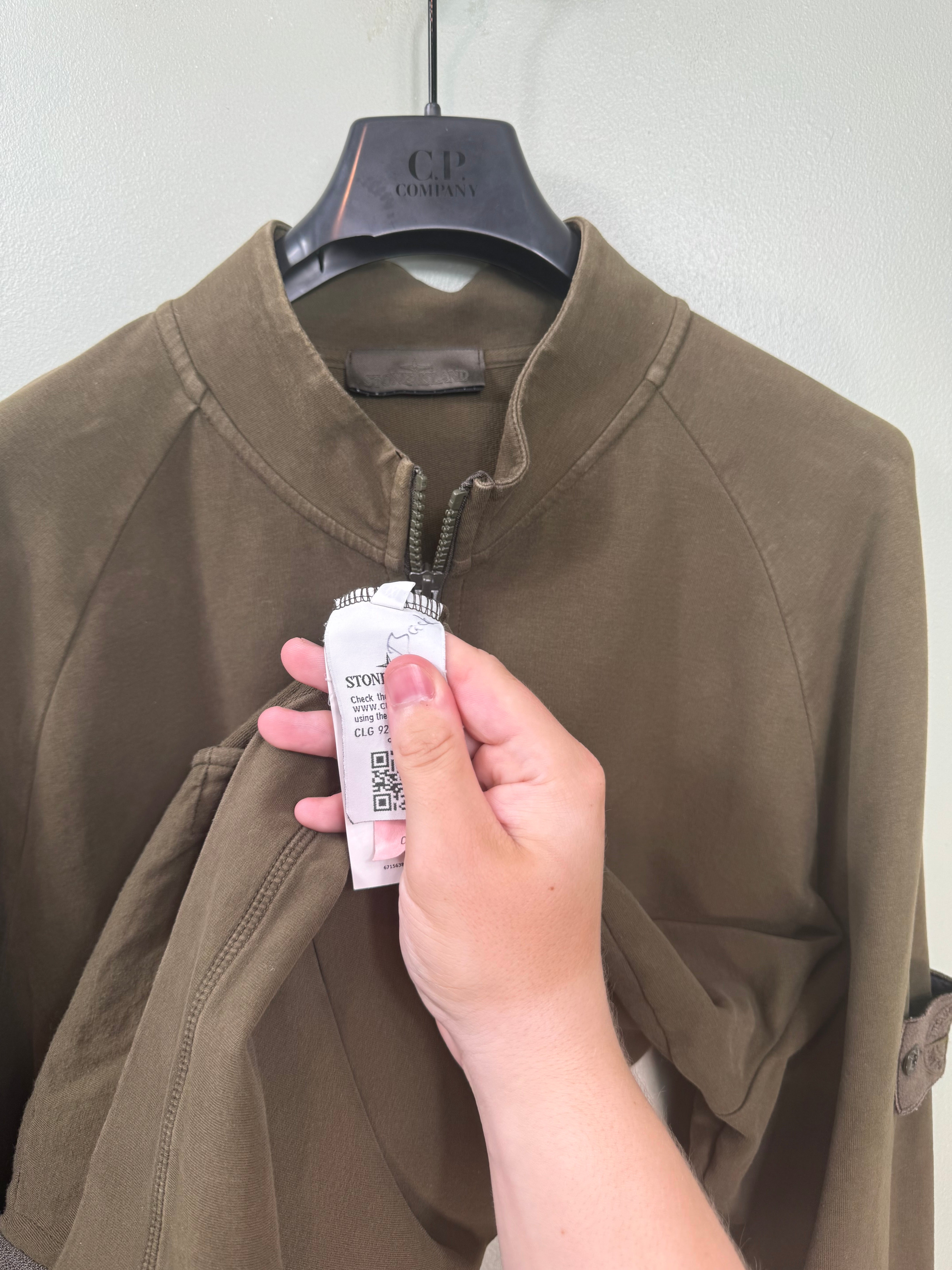 Stone Island Khaki Ghost Zipped Jumper