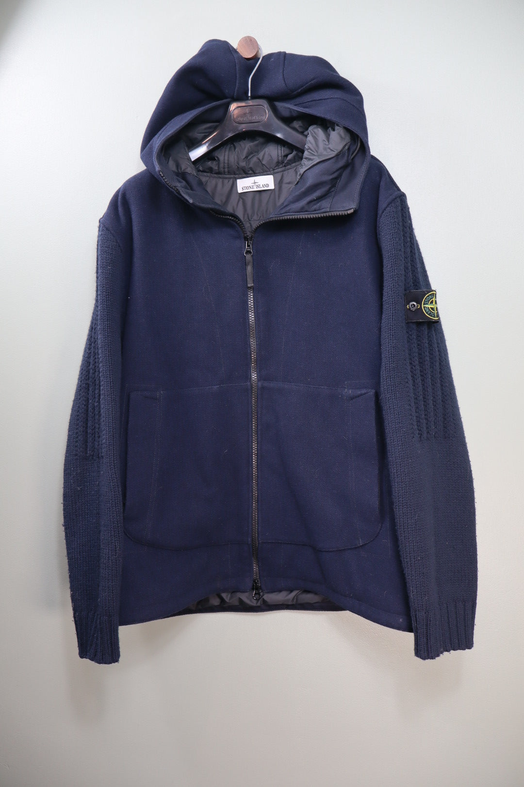 Stone Island Navy Panno Speciale Knit Primaloft Jacket