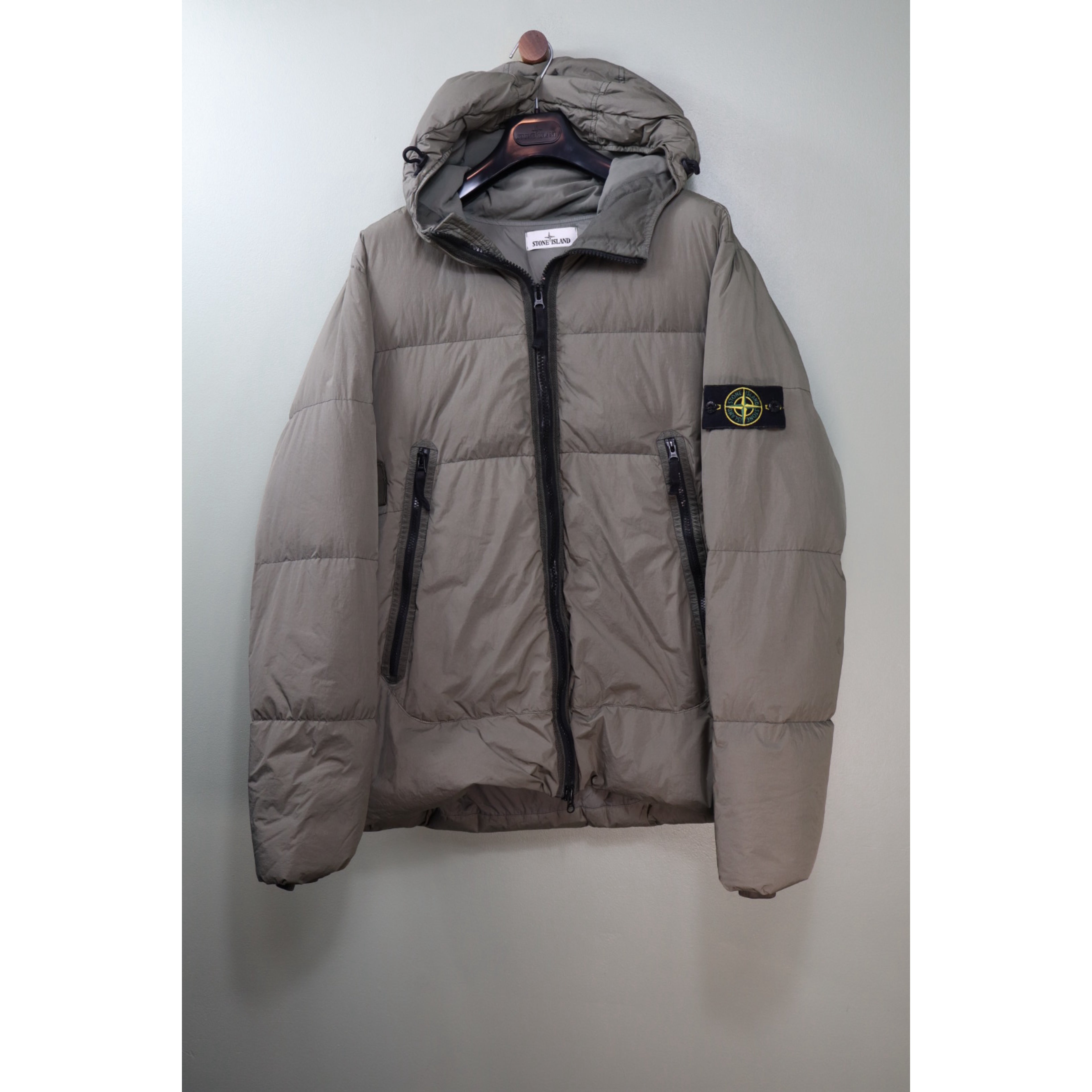 Stone Island Khaki Crinkle Reps Down Jacket