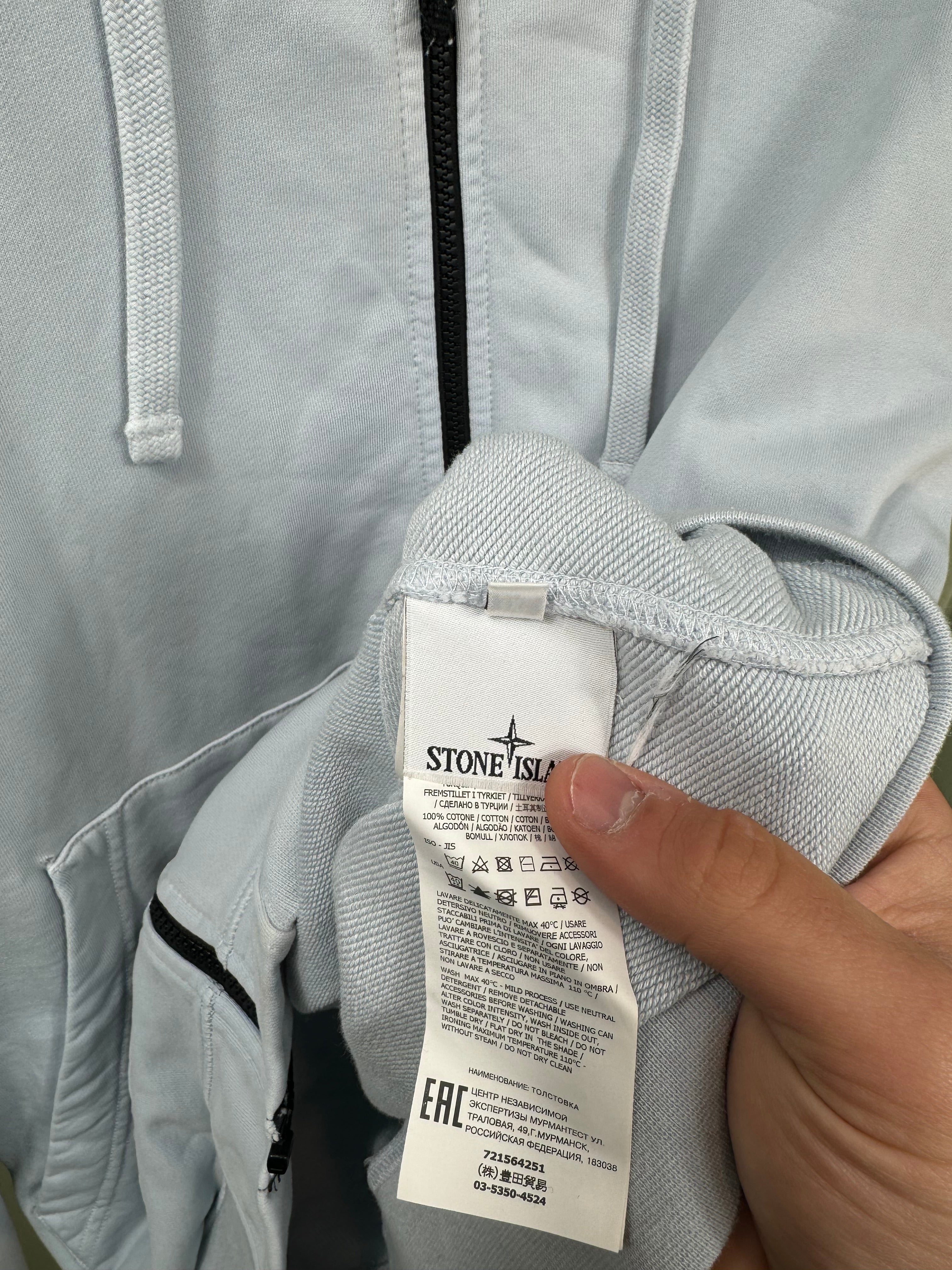 Stone Island Baby Blue Zipped Hoodie