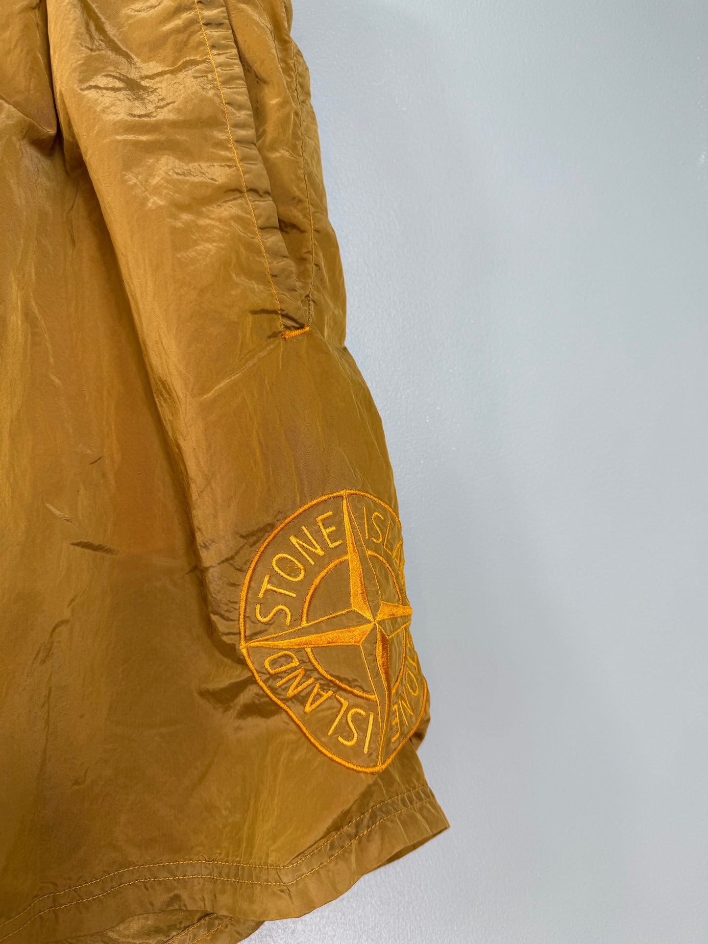 Stone Island Gold Nylon Metal Swim Shorts