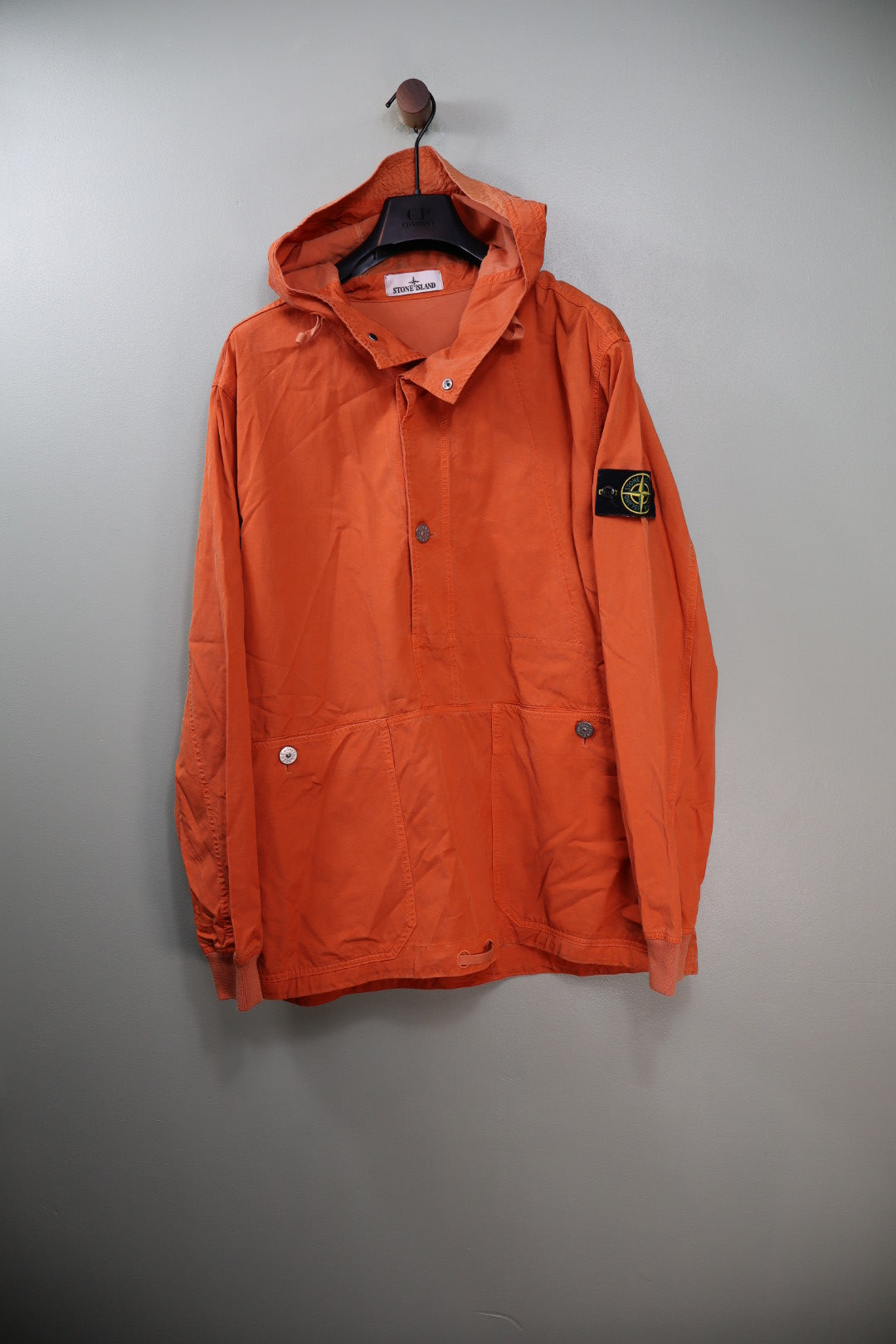 Stone Island Orange Cupro Cotton Twill Smock