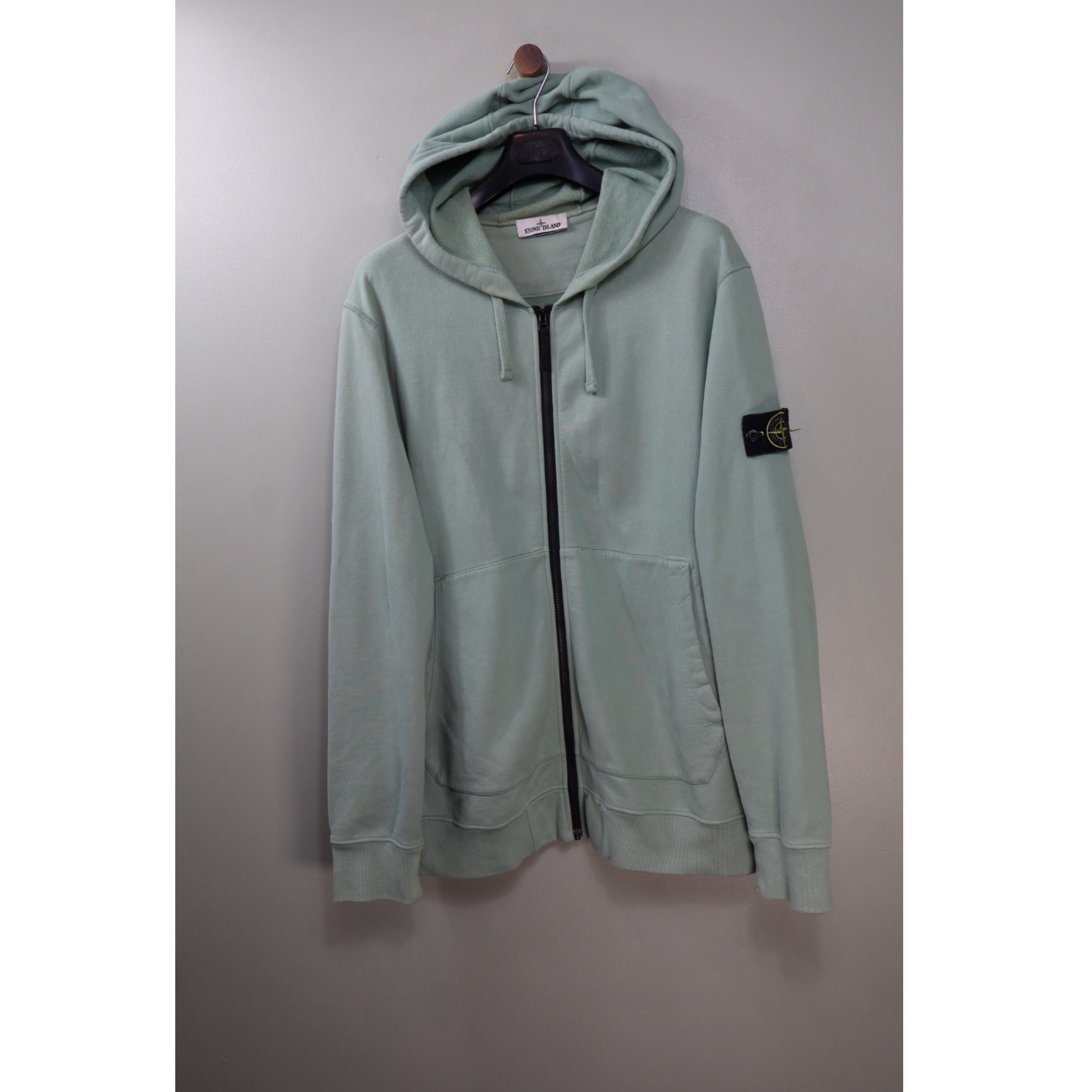 Stone Island Sage Green Zipped Hoodie