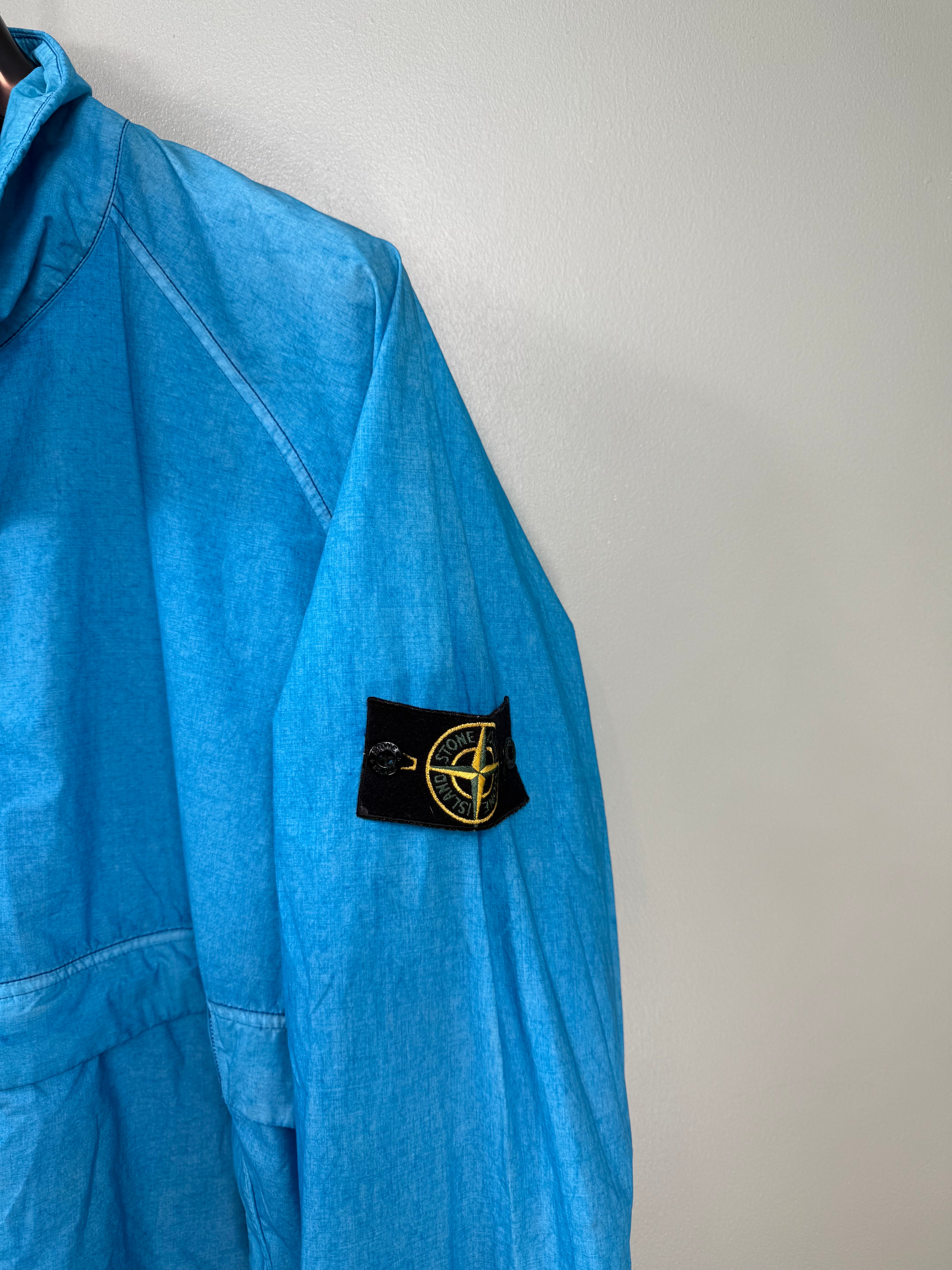 Stone Island Aqua Blue Resin Poplin Smock
