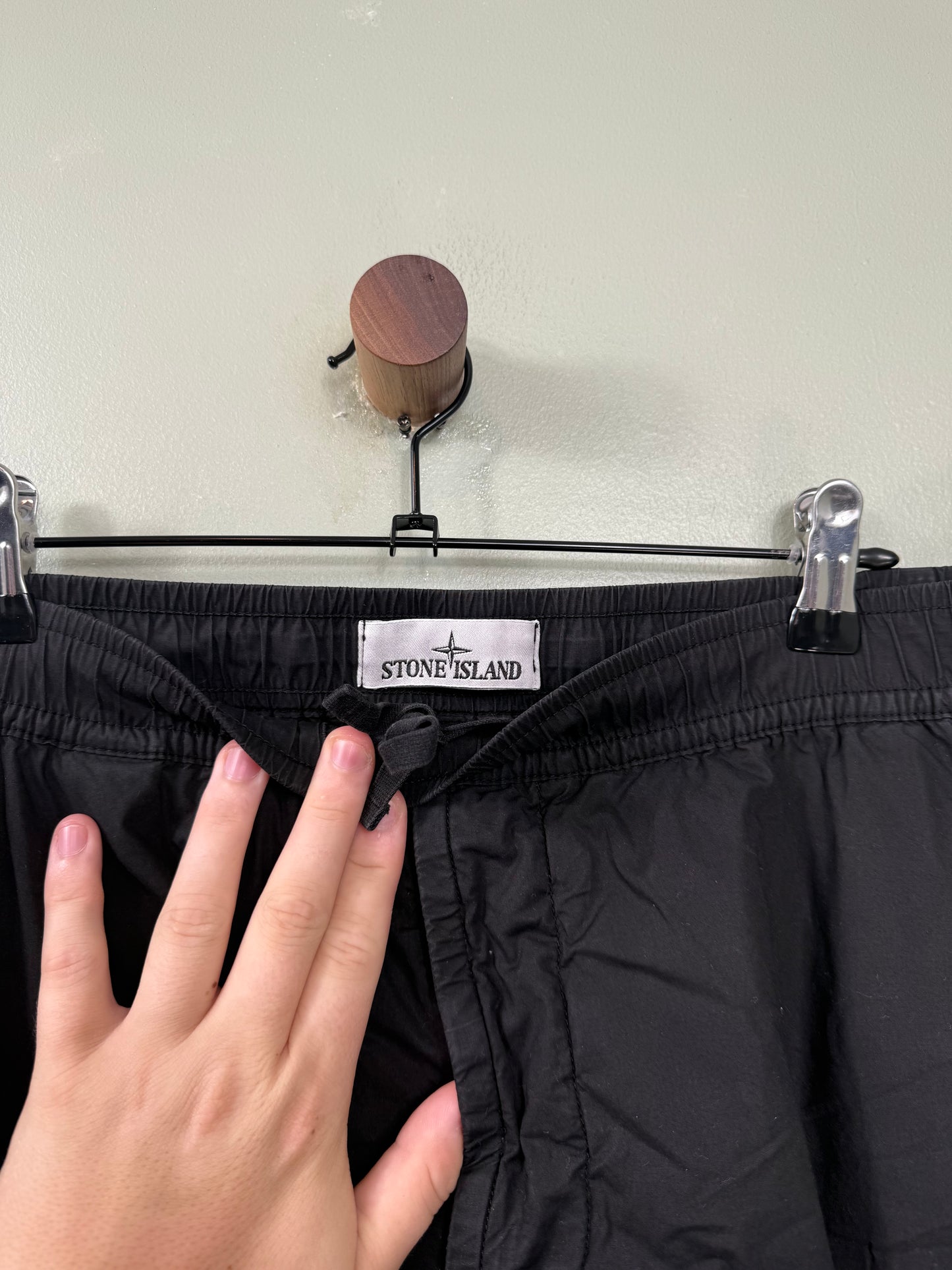 Stone Island Black RE-T Cargo Bottoms