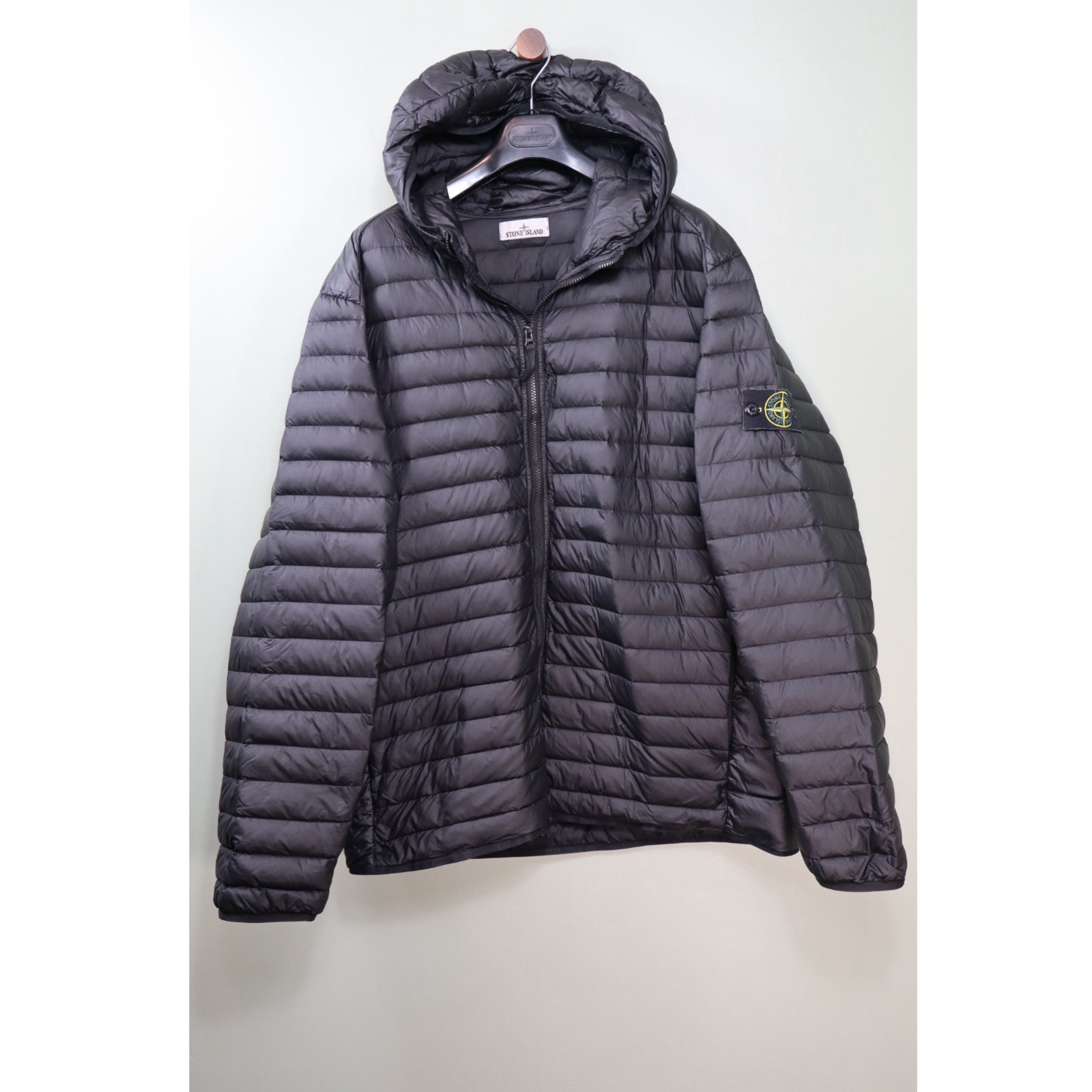 Stone Island Black Loom Woven Down Jacket