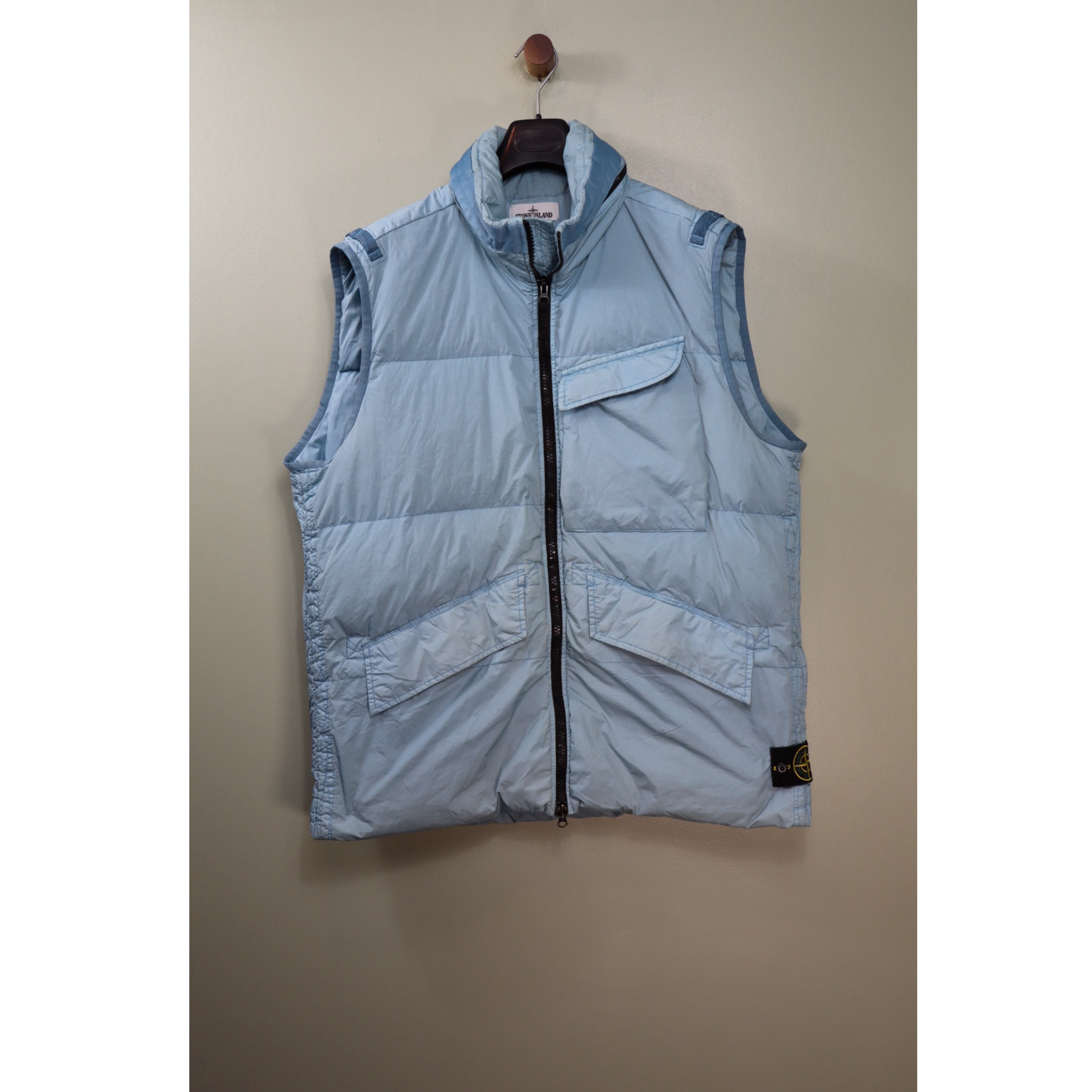 Stone Island Baby Blue Crinkle Reps Down Gilet