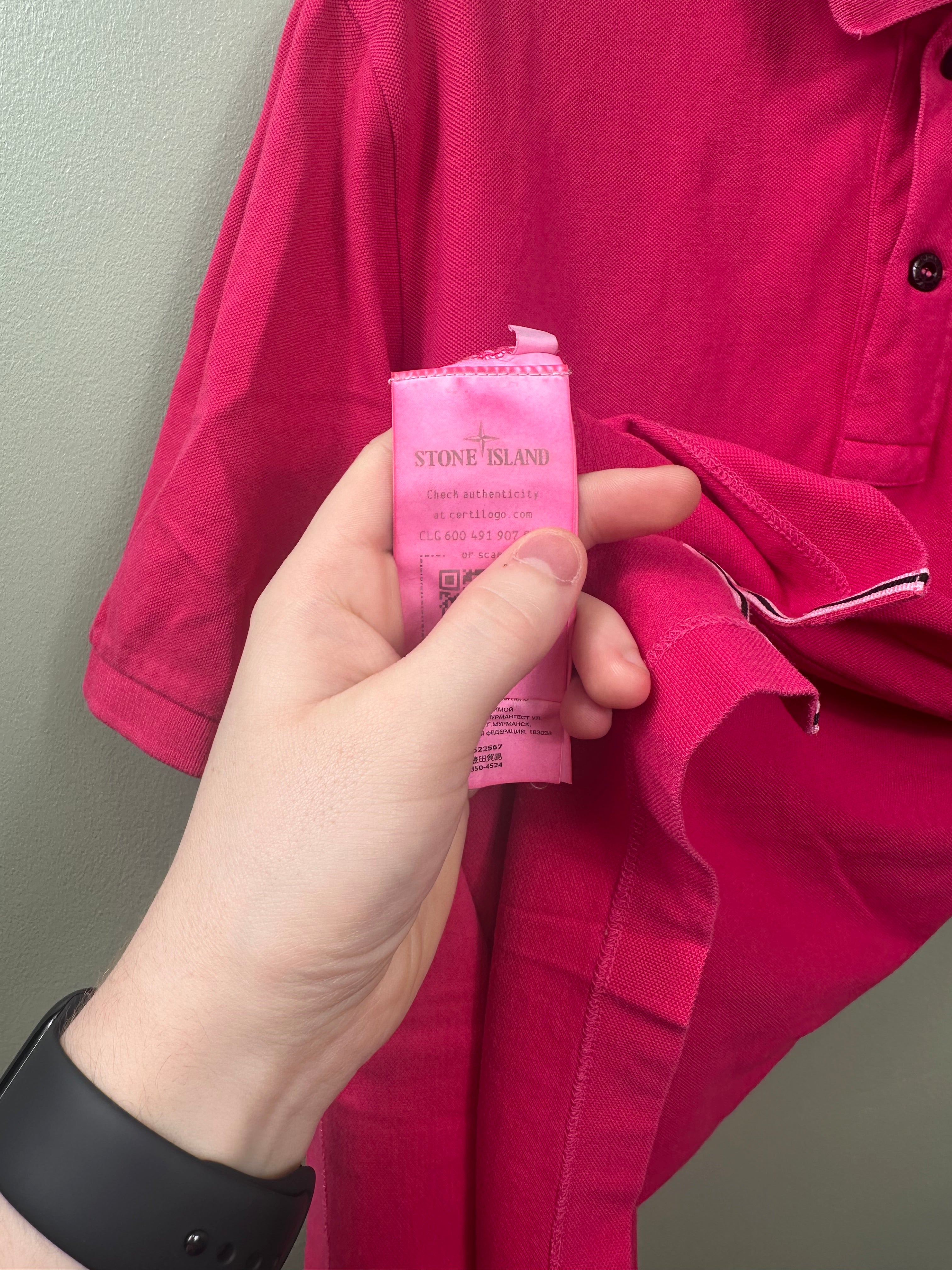 Stone Island Hot Pink Polo Shirt