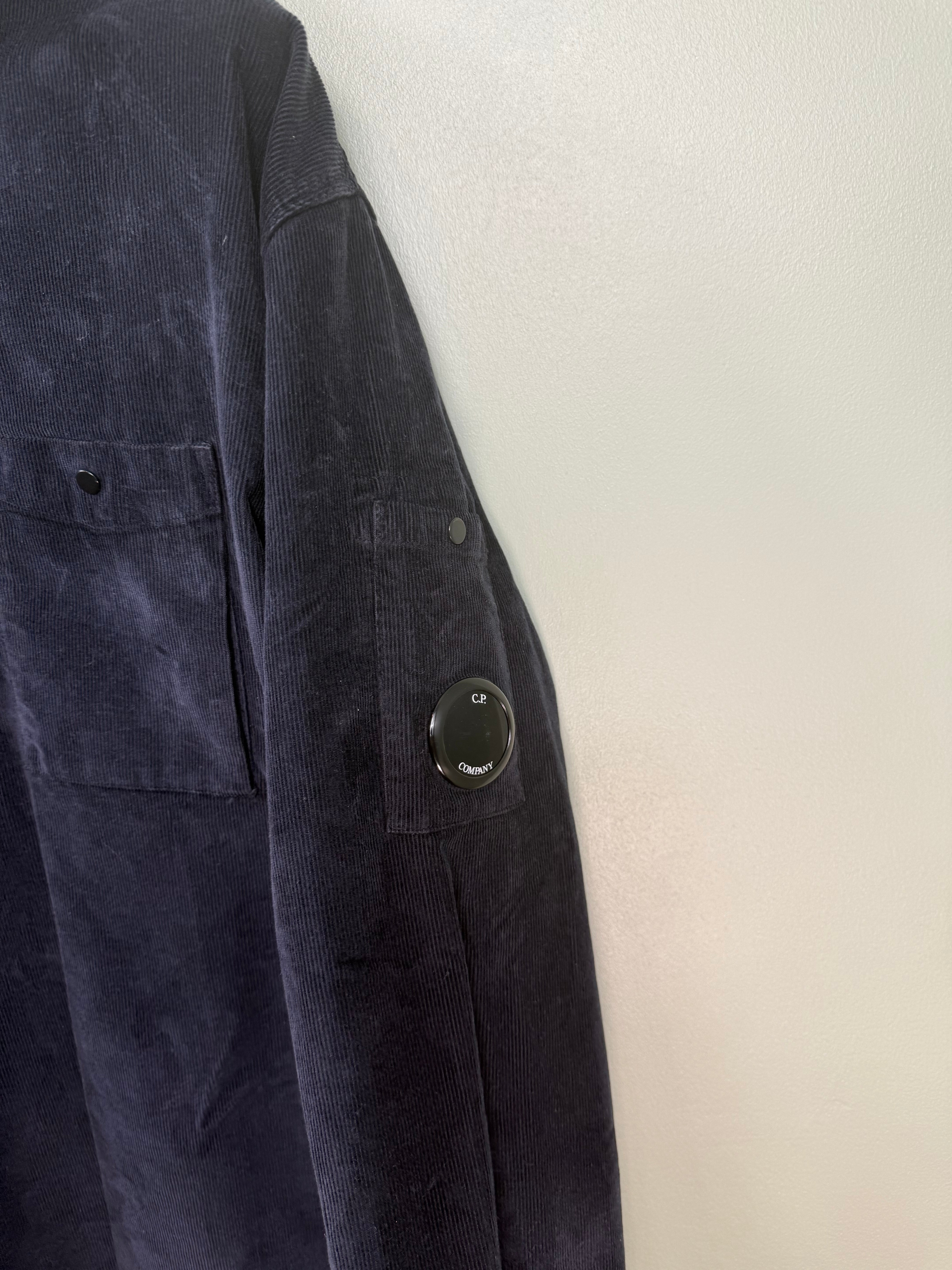 C.P. Company Navy Corduroy 1/4 Zip Overshirt