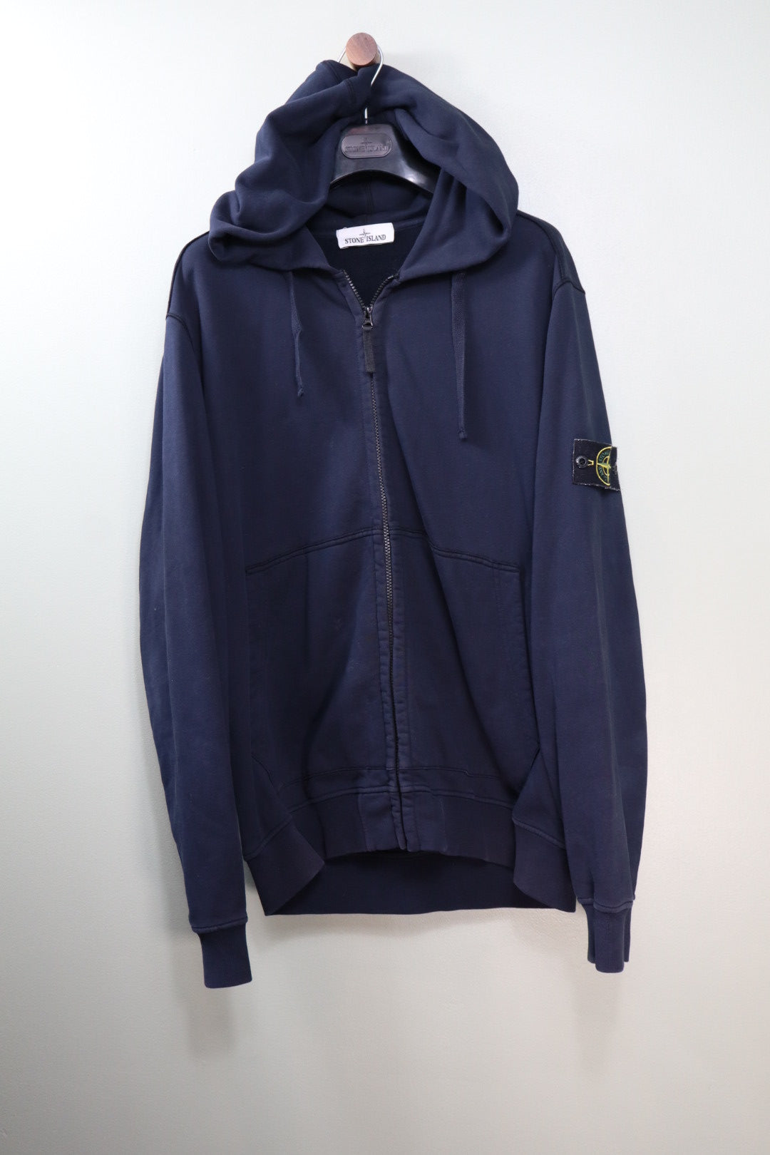 Stone Island Navy Zipped Hoodie