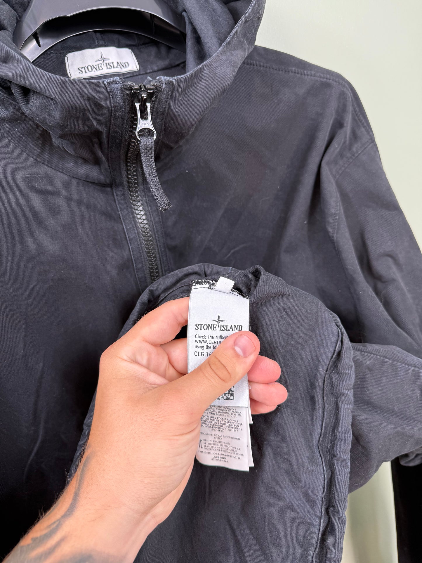 Stone Island Black Moleskin Smock