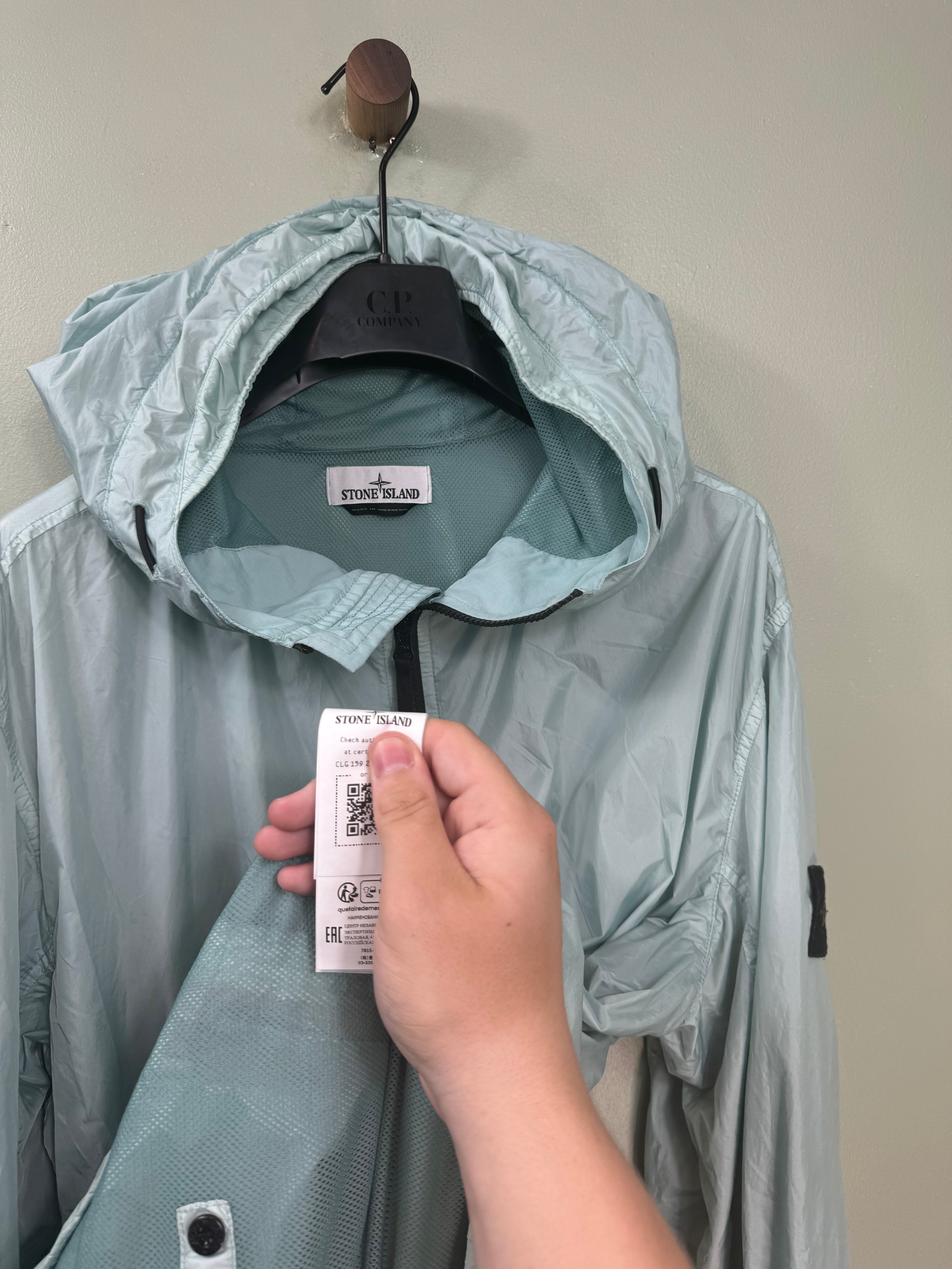 Stone Island Baby Blue Garment Dyed Crinkle Reps Jacket
