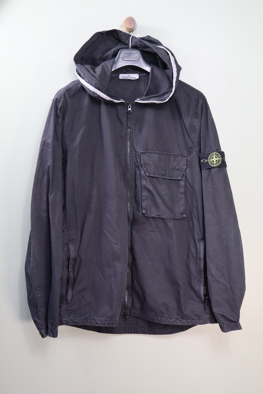 Stone Island Black Hooded Overshirt
