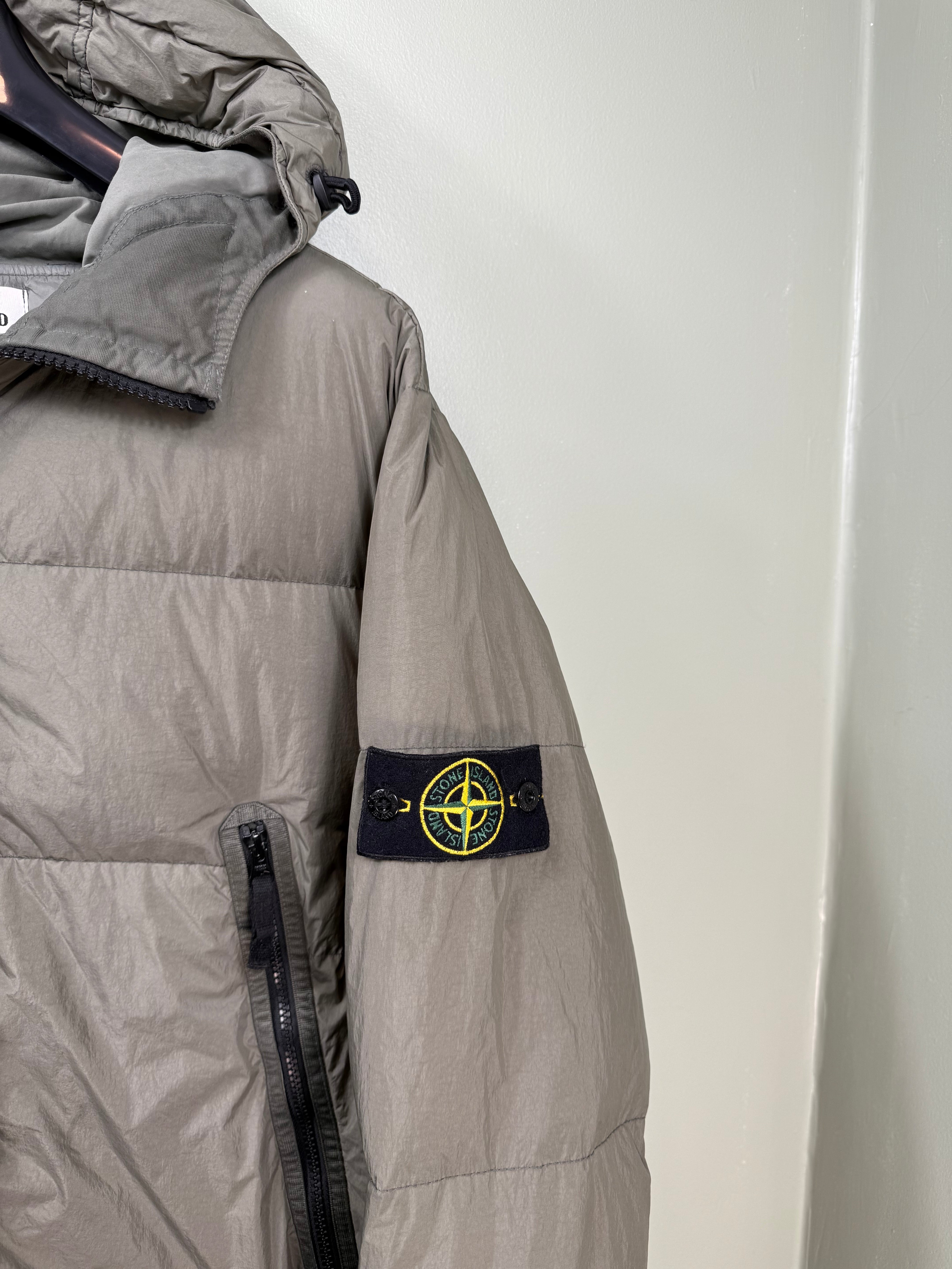 Stone Island Khaki Crinkle Reps Down Jacket