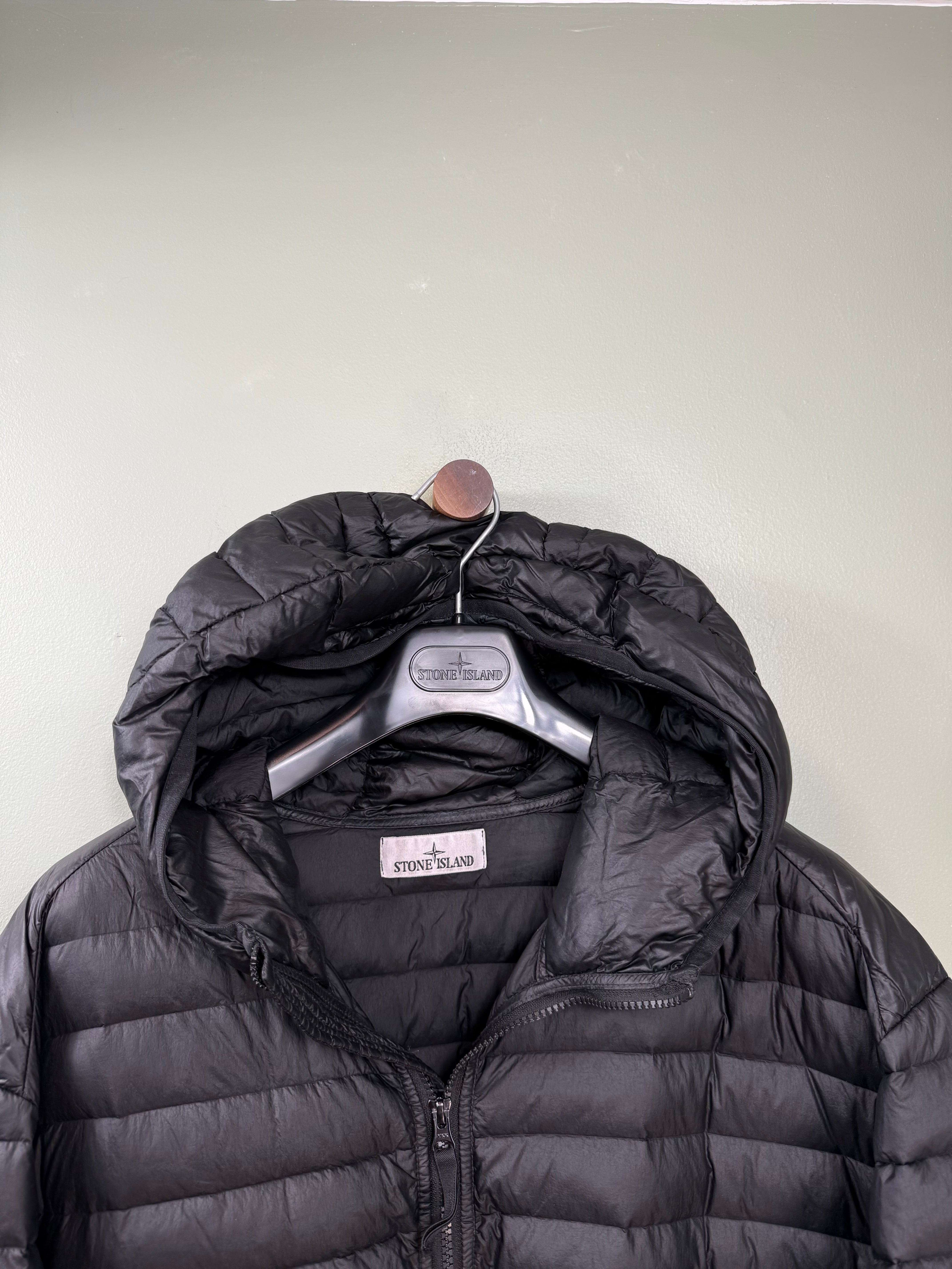 Stone Island Black Loom Woven Down Jacket